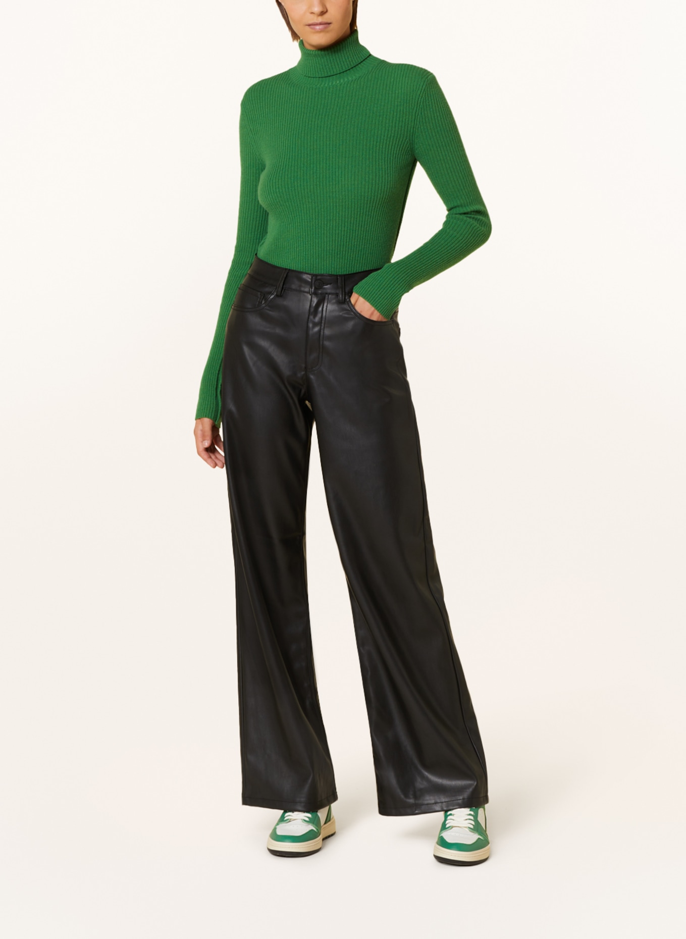 ONLY Pants in leather look, Color: BLACK (Image 2)