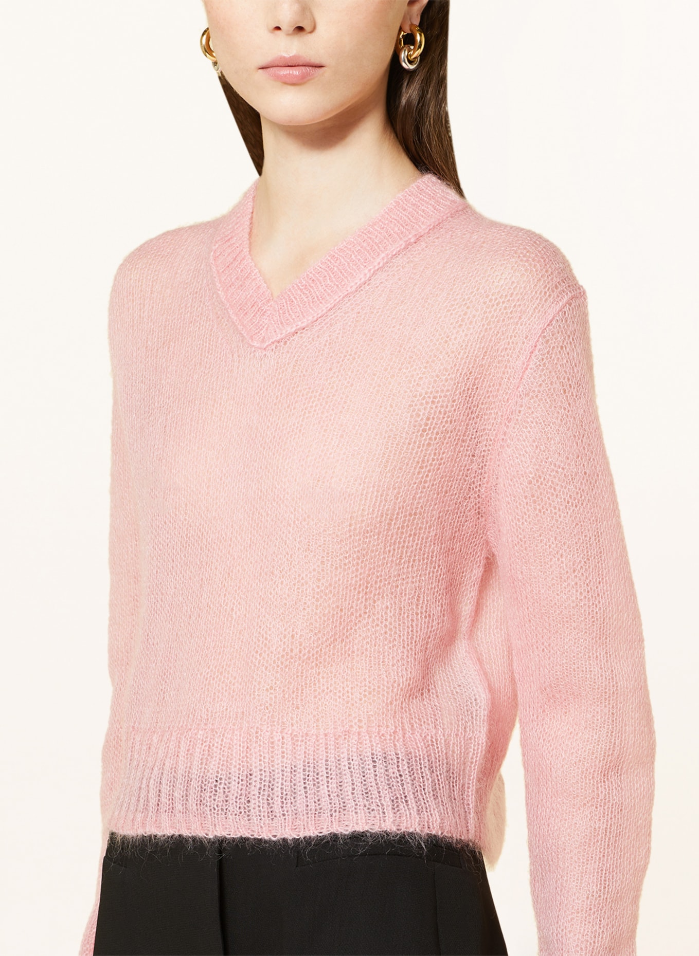 Acne Studios Cropped sweater, Color: PINK (Image 4)