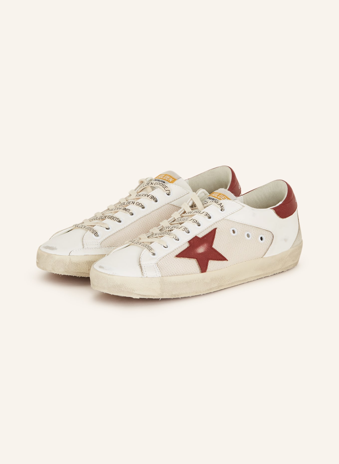 GOLDEN GOOSE Sneakers SUPER-STAR, Color: WHITE/ DARK RED (Image 1)