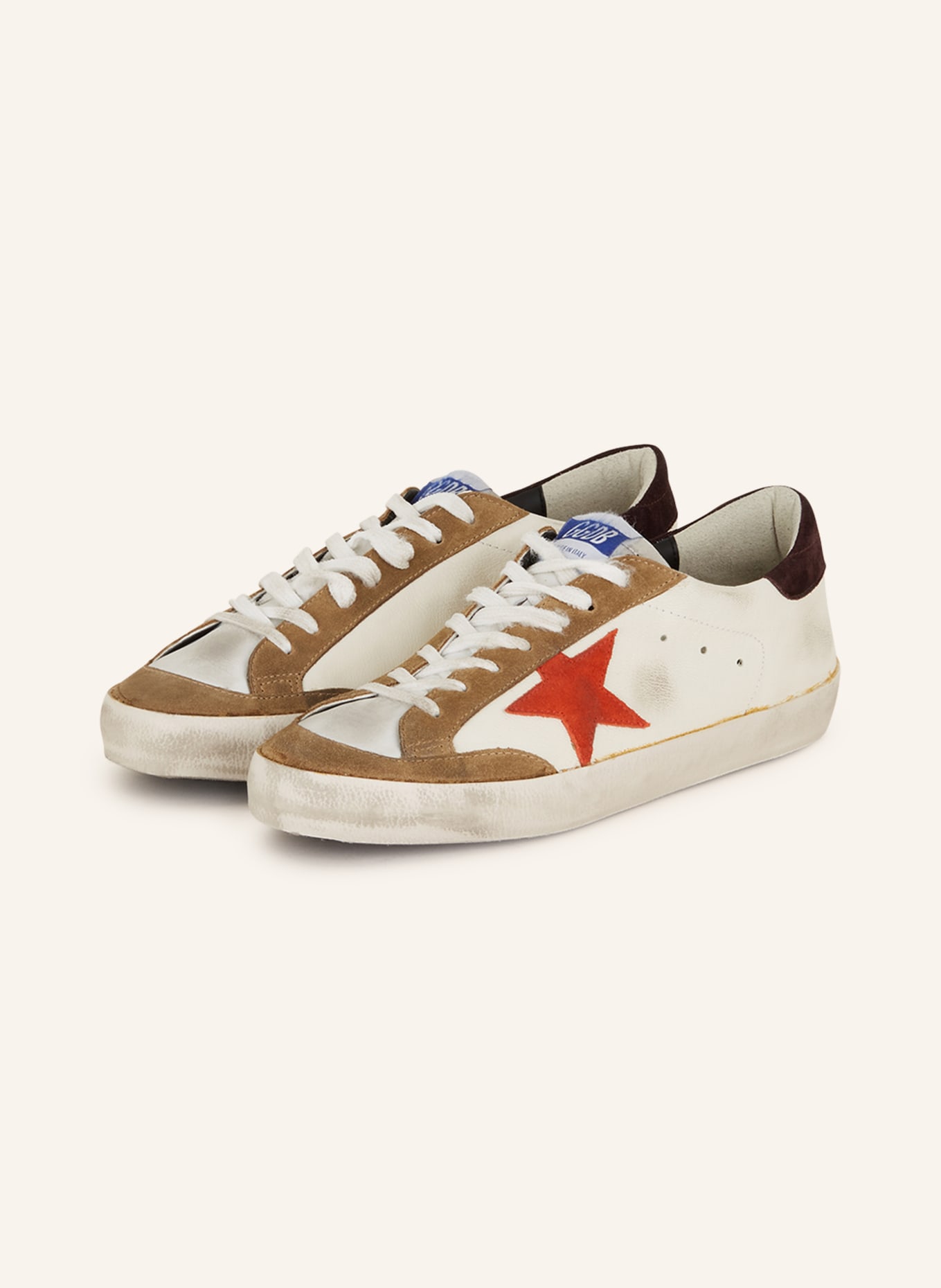 GOLDEN GOOSE Sneakers SUPER-STAR, Color: WHITE/ LIGHT BROWN (Image 1)