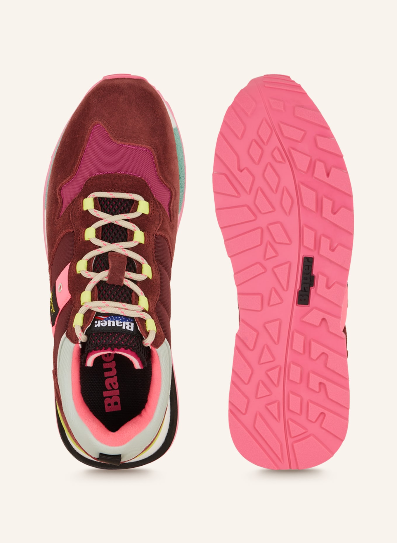 Blauer Sneaker HOUMA, Farbe: DUNKELROT/ NEONPINK (Bild 5)