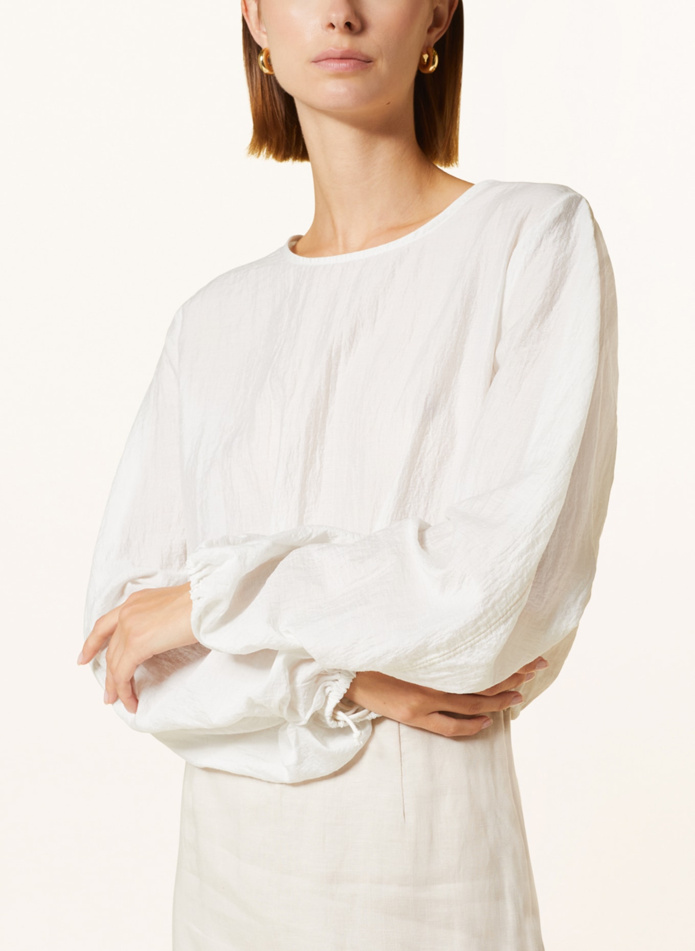 ONLY Cropped shirt blouse, Color: WHITE (Image 4)