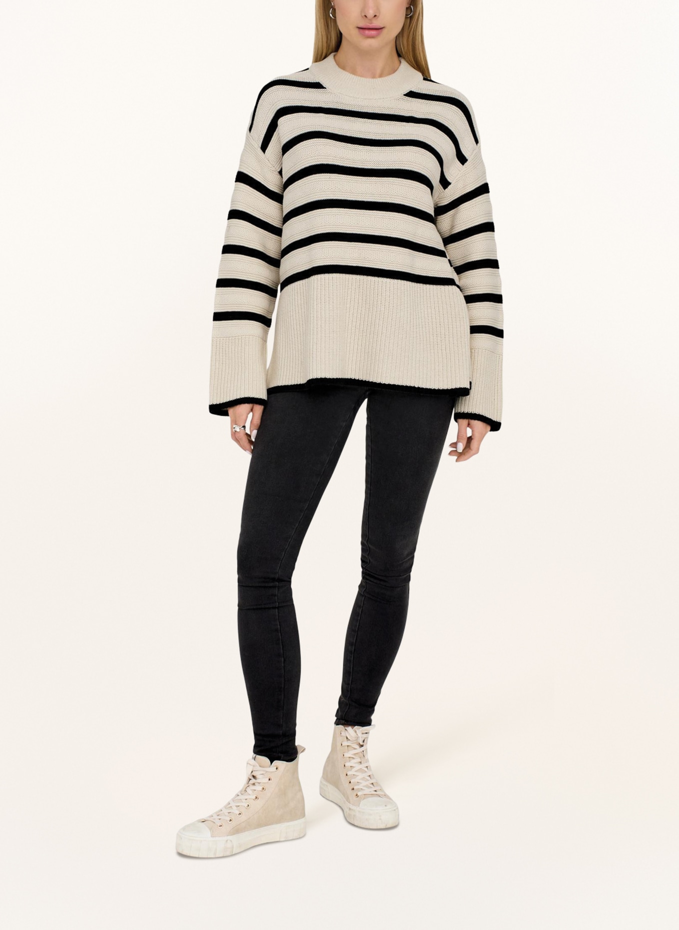 ONLY Sweater, Color: ECRU/ BLACK (Image 2)