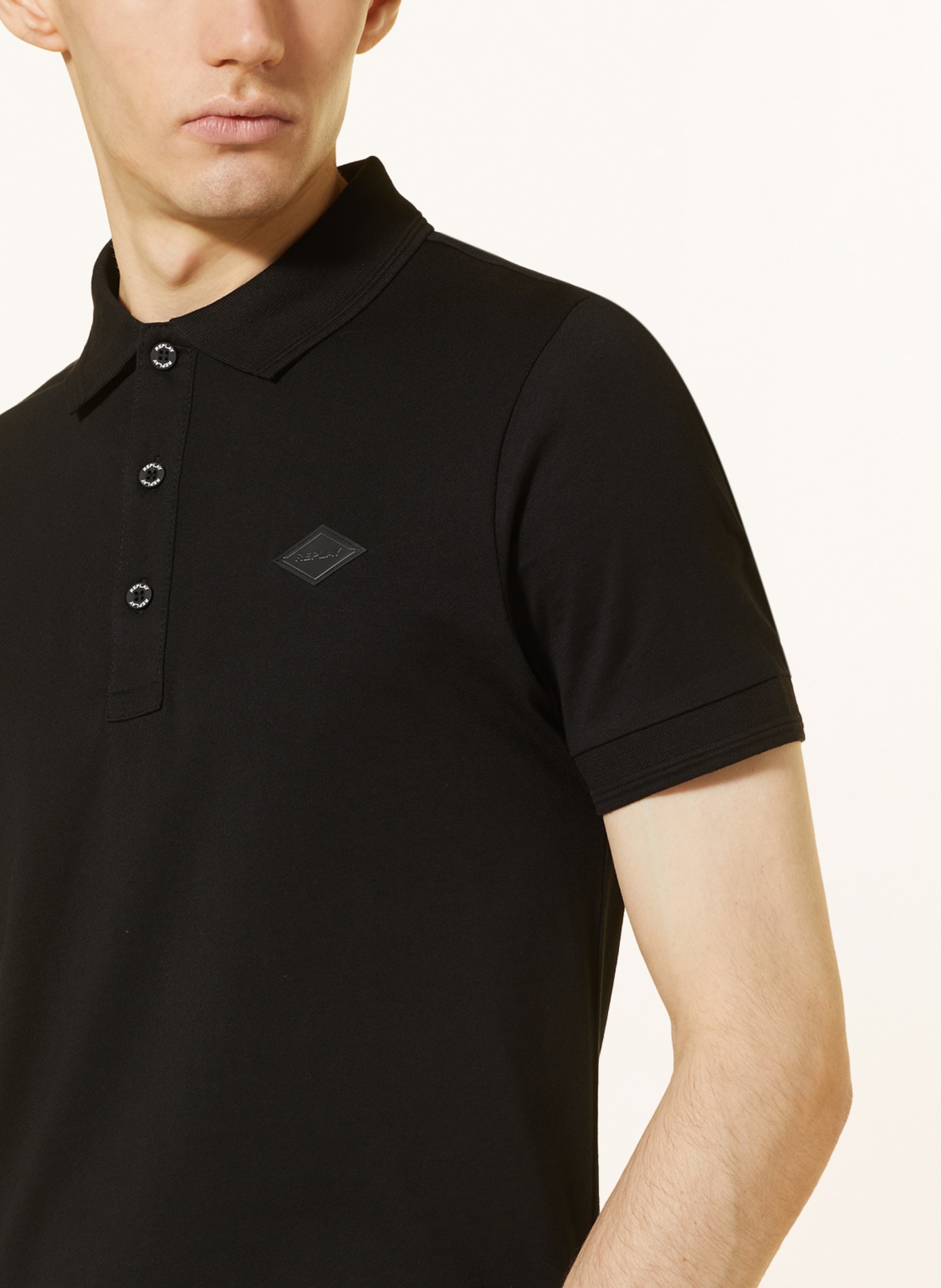 REPLAY Jersey polo shirt, Color: BLACK (Image 4)