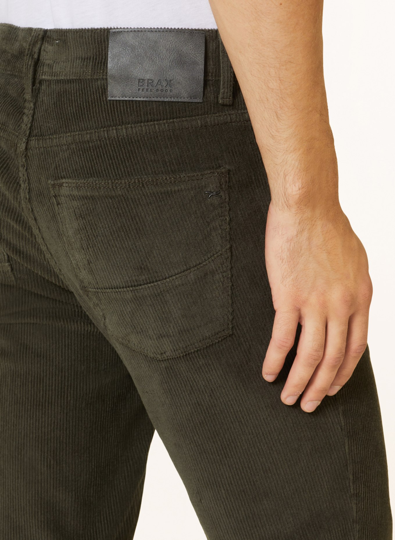 BRAX Spodnie sztruksowe CADIZ straight fit, Kolor: CIEMNOZIELONY (Obrazek 5)