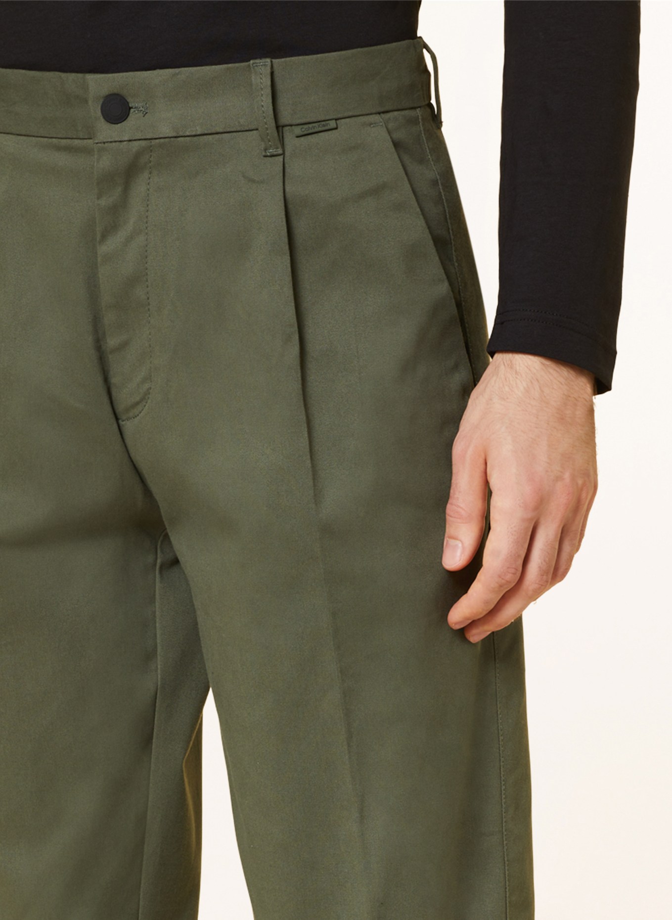 Calvin Klein Spodnie tapered fit, Kolor: CIEMNOZIELONY (Obrazek 5)