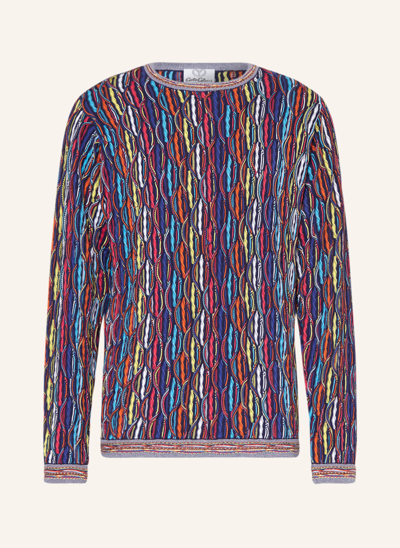 CARLO COLUCCI Pullover, Farbe: BLAU/ PINK/ GELB (Bild 1)