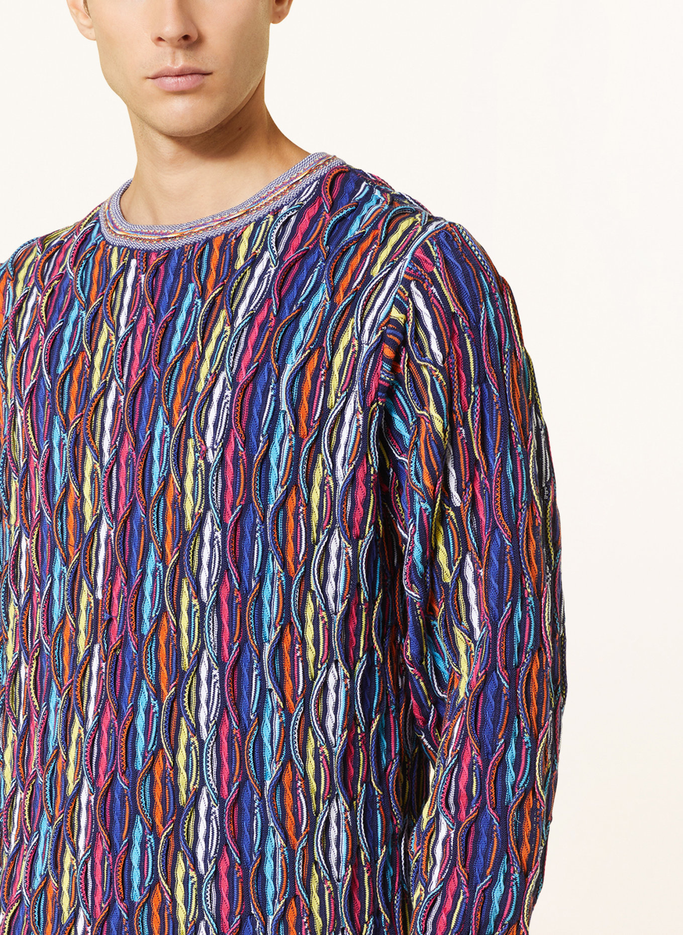 CARLO COLUCCI Pullover, Farbe: BLAU/ PINK/ GELB (Bild 4)