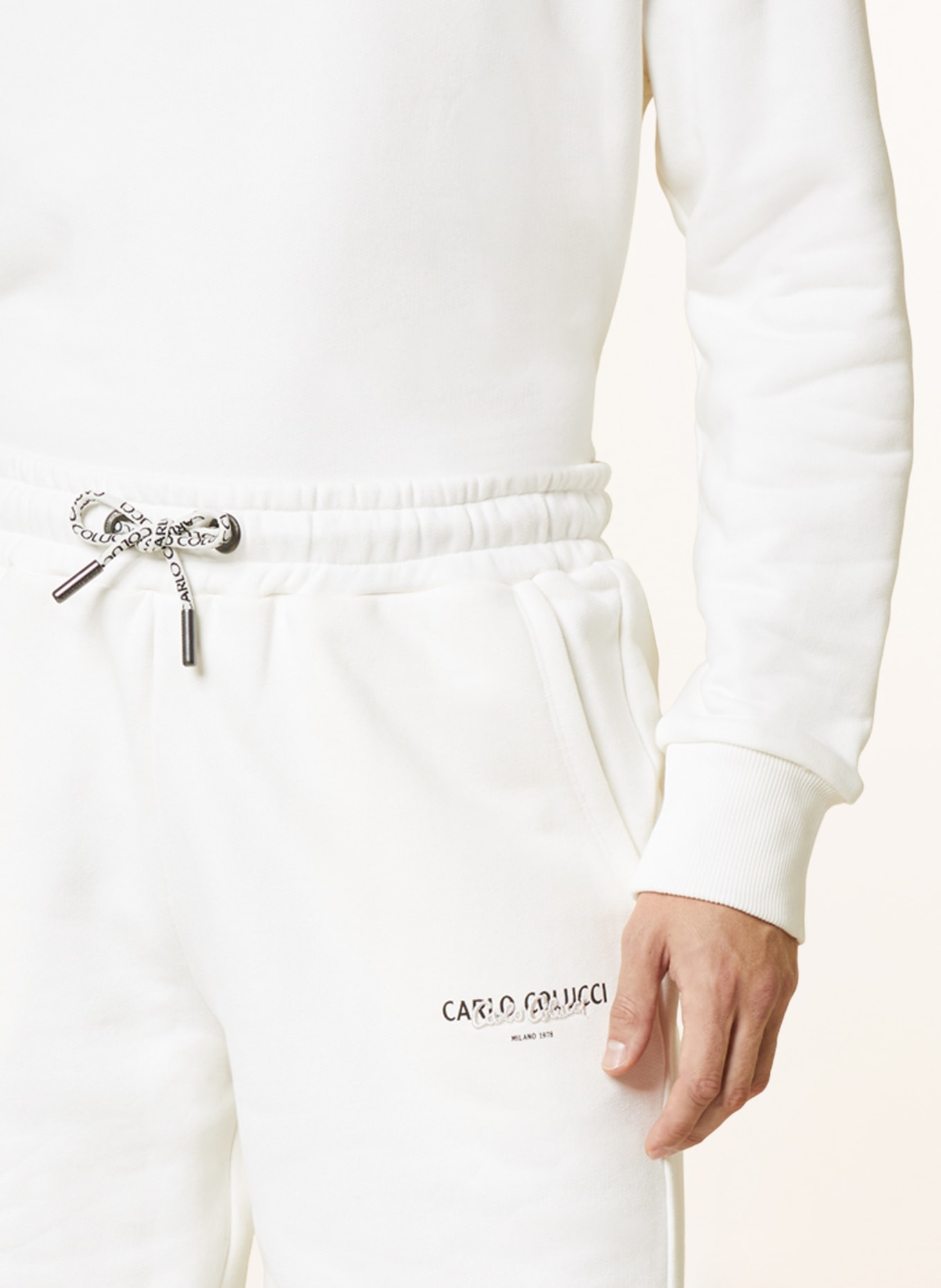 CARLO COLUCCI Sweat shorts, Color: CREAM (Image 5)