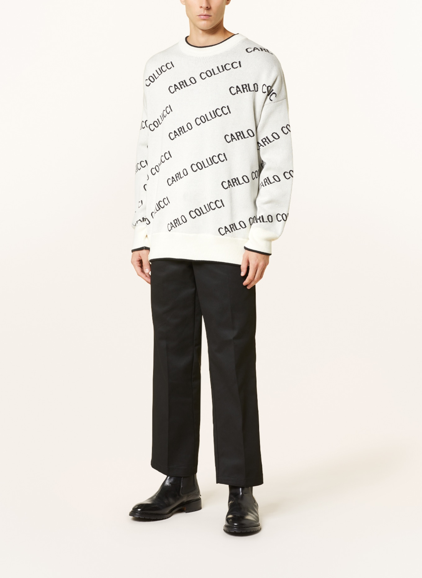 CARLO COLUCCI Pullover, Farbe: CREME/ SCHWARZ (Bild 2)