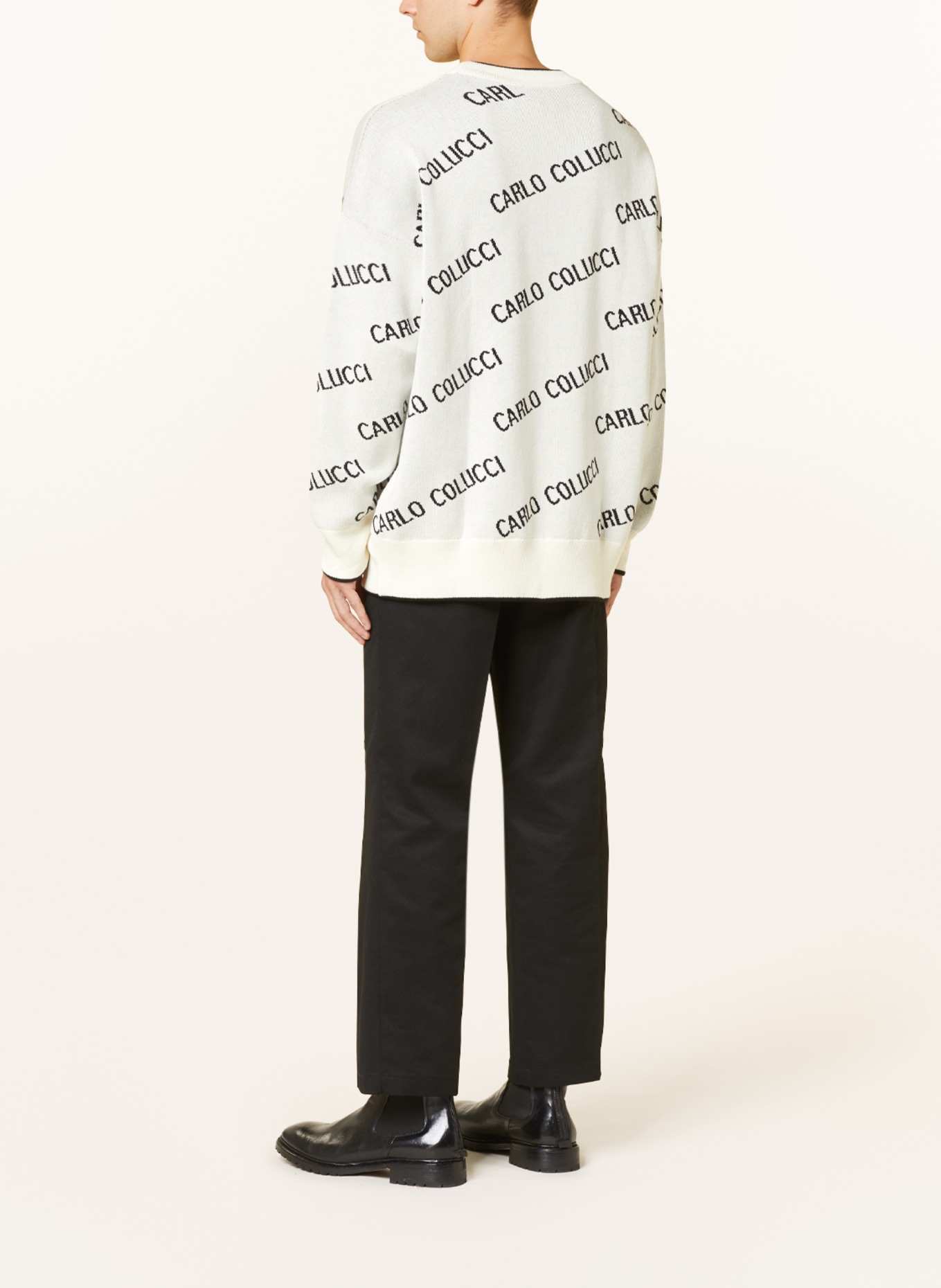 CARLO COLUCCI Pullover, Farbe: CREME/ SCHWARZ (Bild 3)