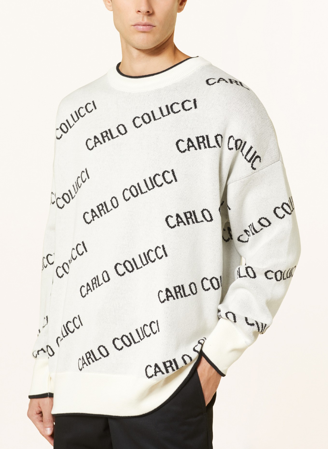 CARLO COLUCCI Sweter, Kolor: KREMOWY/ CZARNY (Obrazek 4)