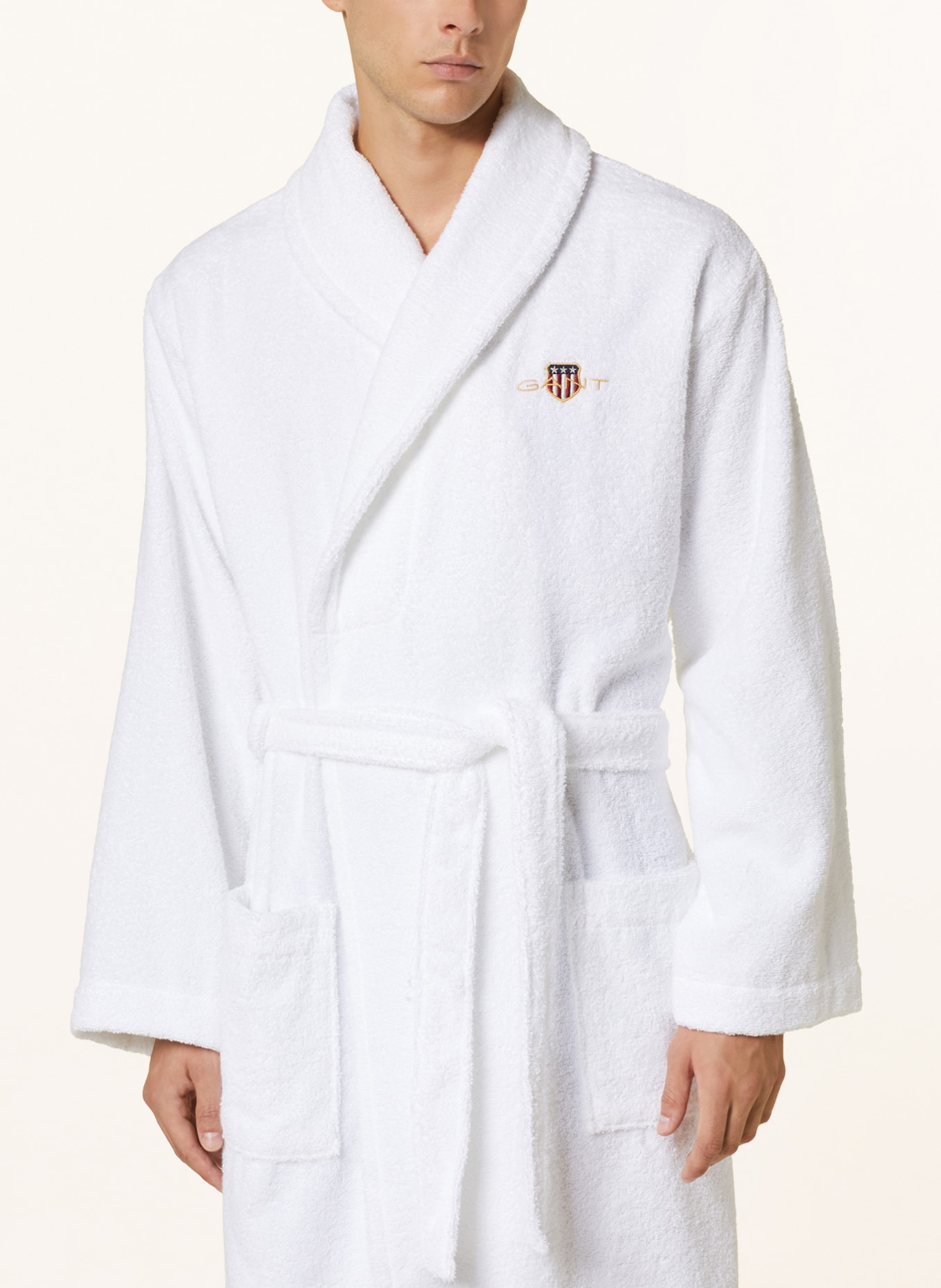 GANT HOME Unisex bathrobe, Color: WHITE (Image 4)