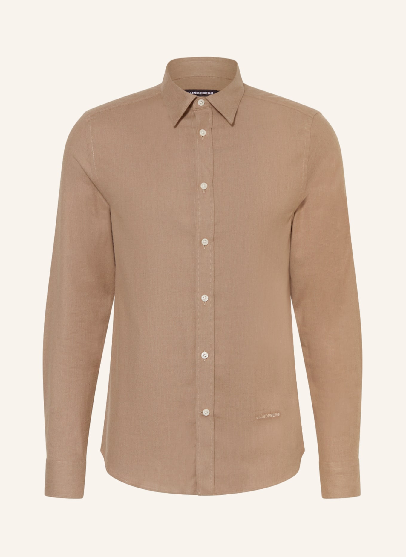 J.LINDEBERG Flannel shirt slim fit, Color: BEIGE (Image 1)