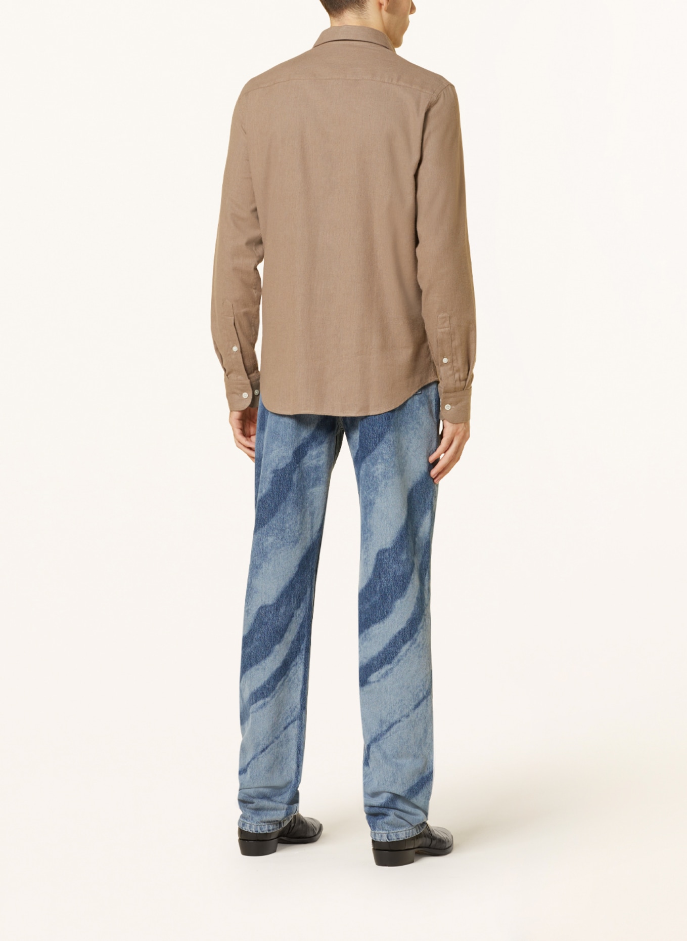 J.LINDEBERG Flannel shirt slim fit, Color: BEIGE (Image 3)