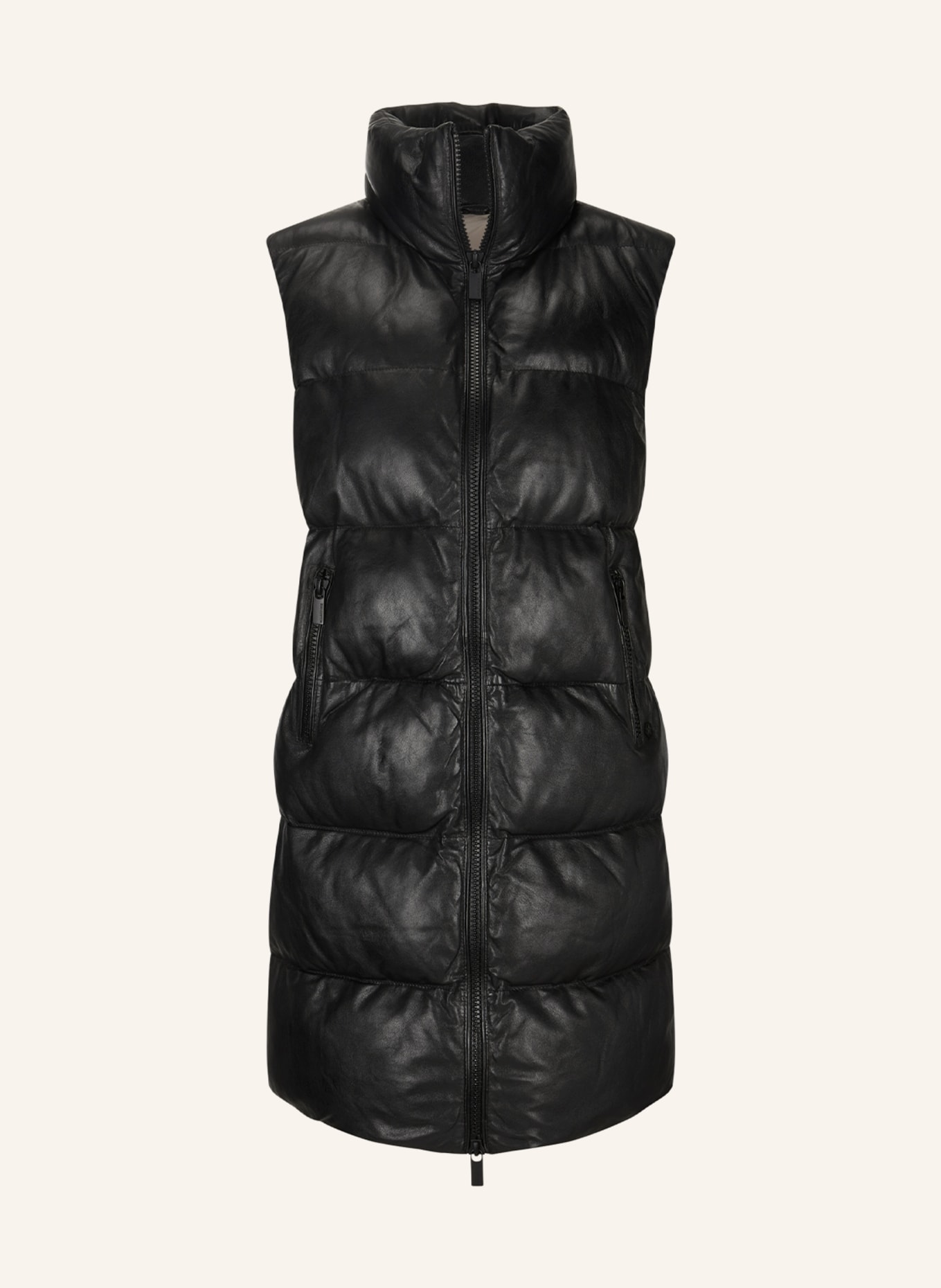 MILESTONE Quilted vest MSABIONA made of leather, Color: BLACK (Image 1)