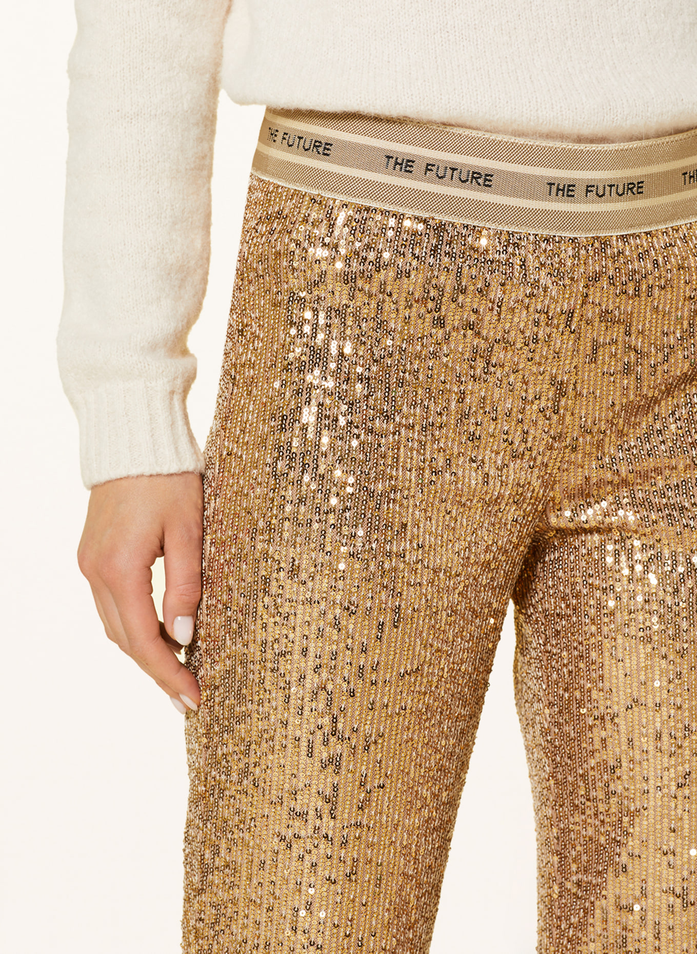 CAMBIO Hose FRANCIS mit Pailletten in gold