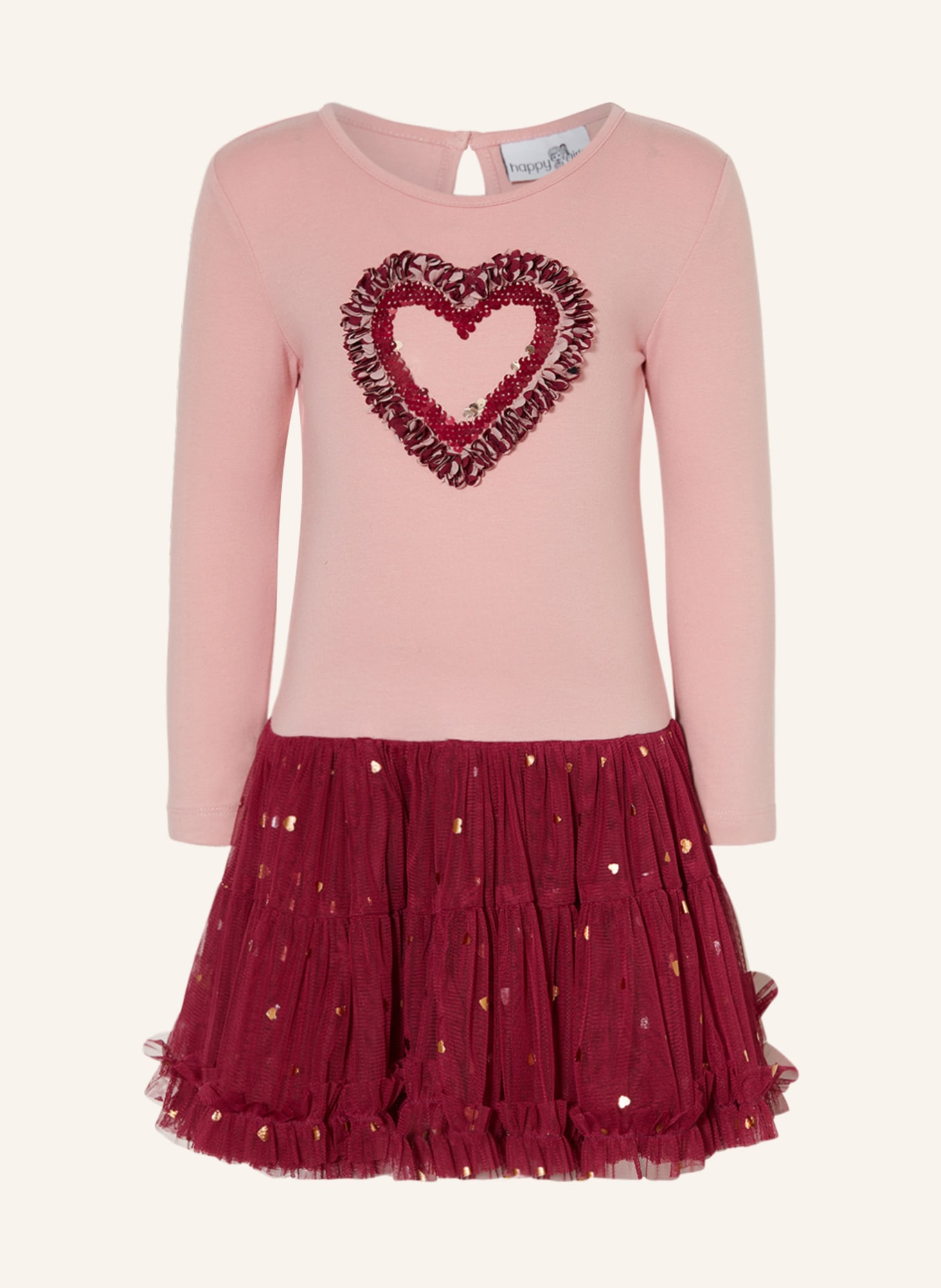 happy girls Kleid im Materialmix: ROSÉ / FUCHSIA