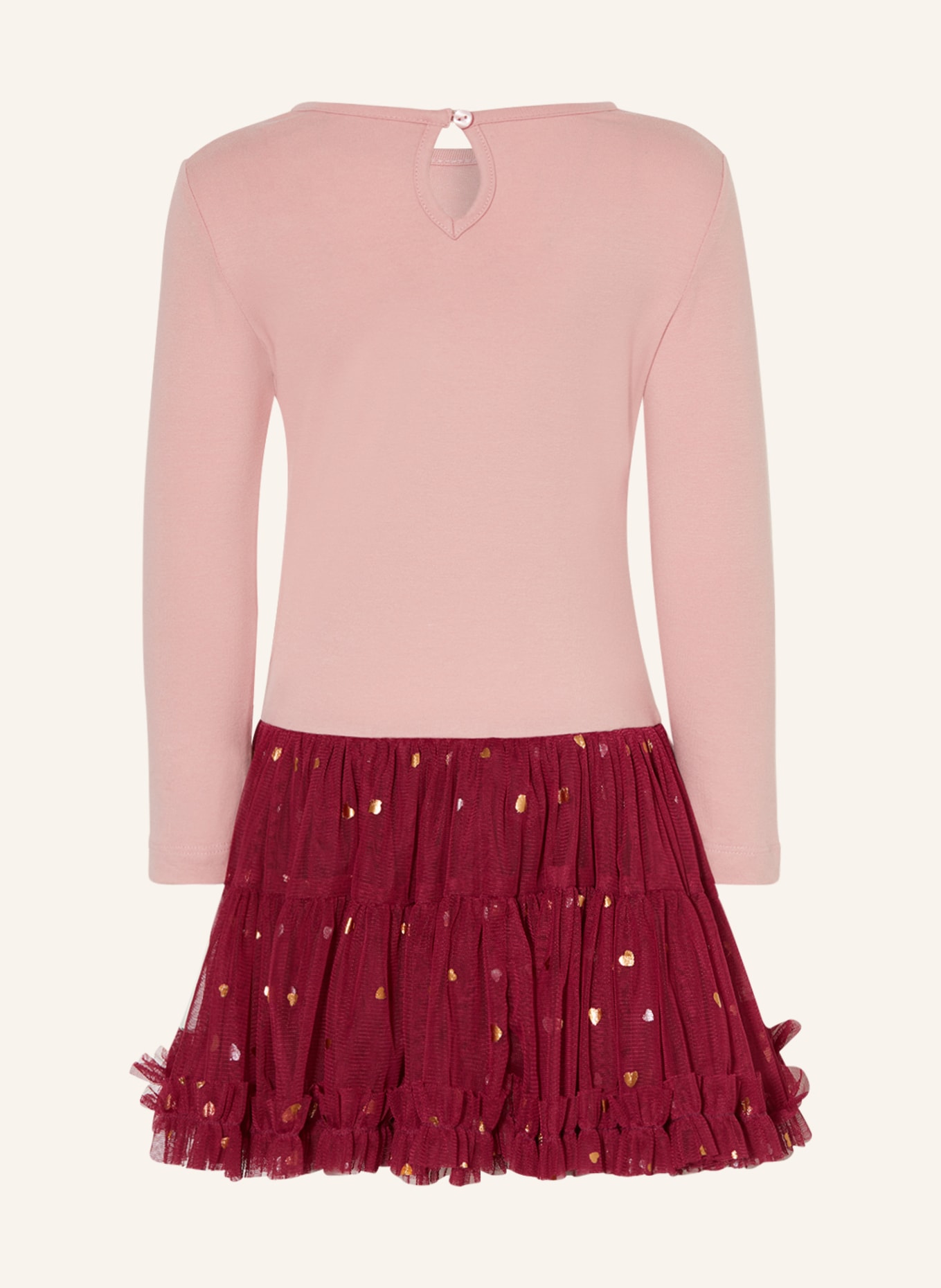 happy girls Kleid im Materialmix: ROSÉ / FUCHSIA