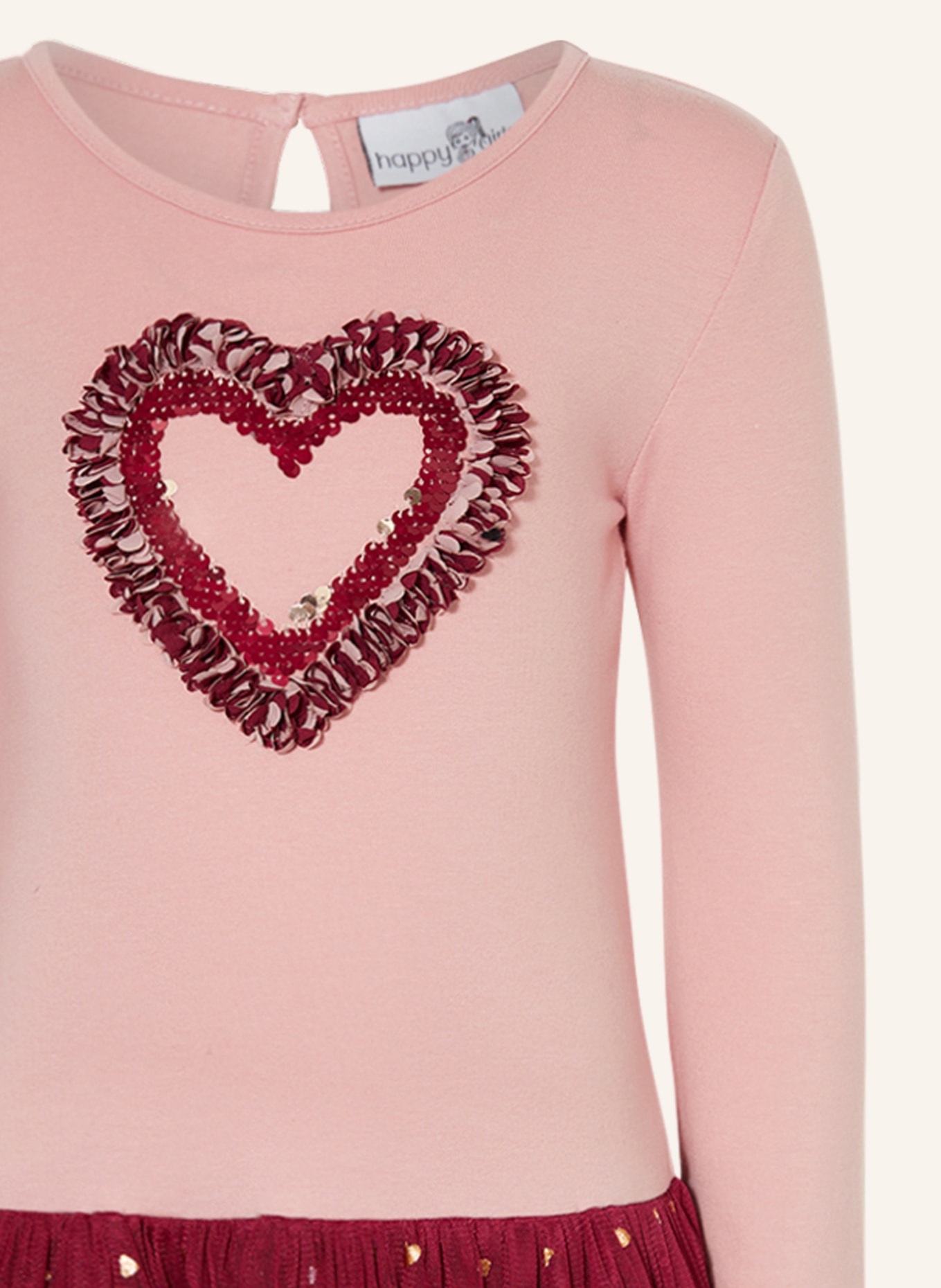 happy girls Kleid im Materialmix: ROSÉ / FUCHSIA