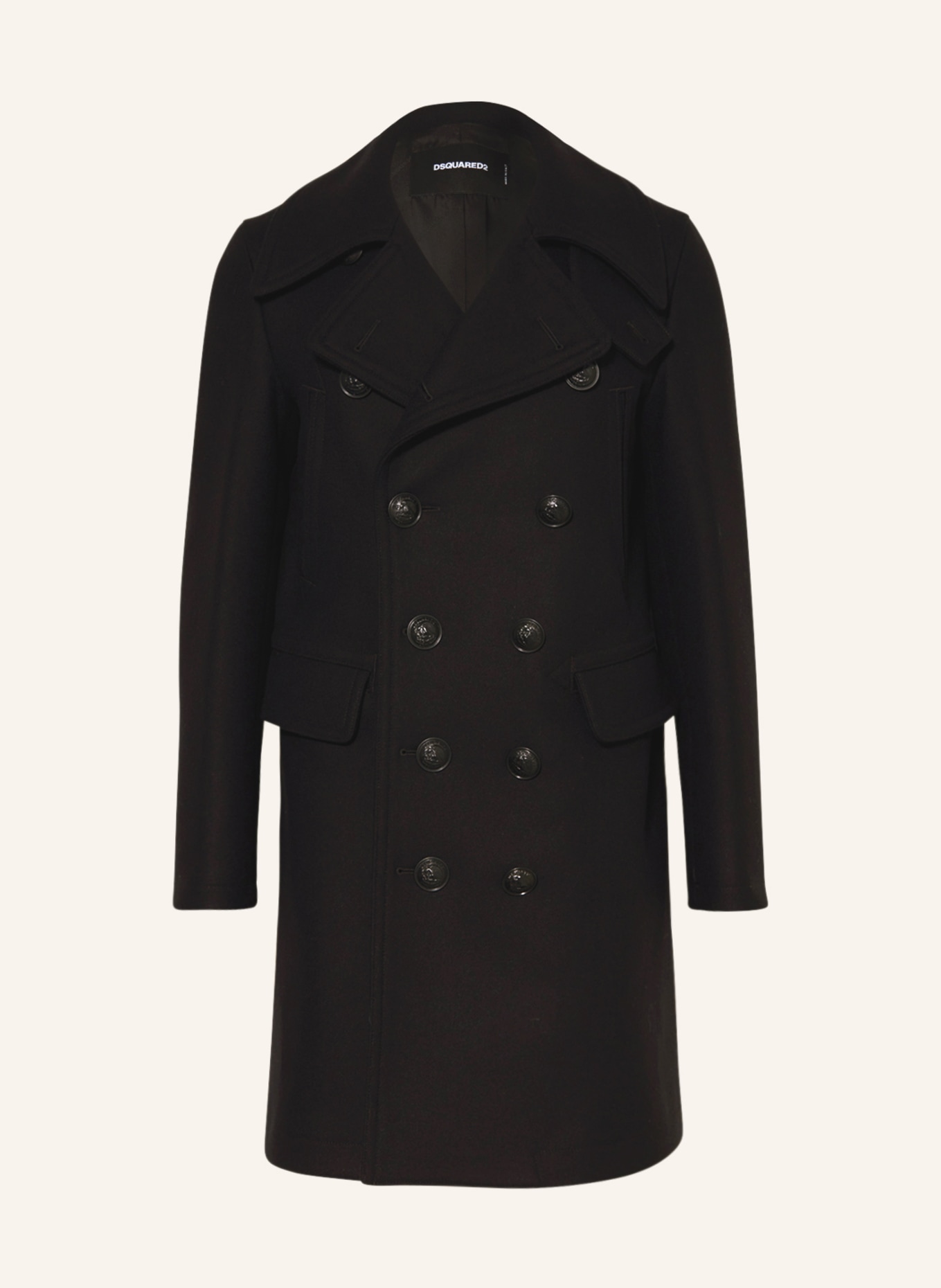 DSQUARED2 Wool coat, Color: BLACK (Image 1)