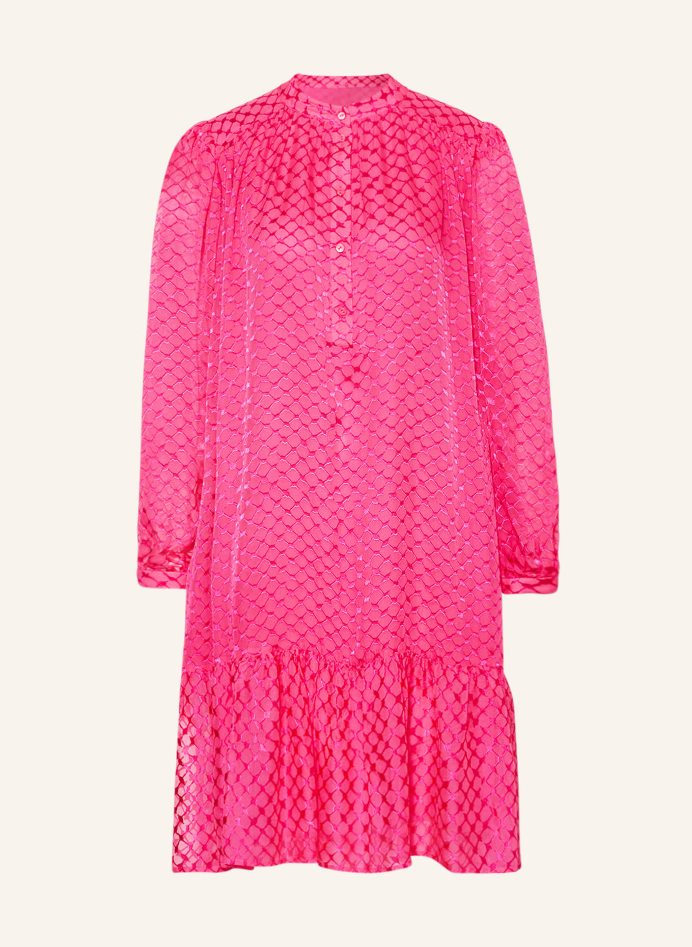 Lala Berlin Bow-tie collar dress DAY with silk, Color: NEON PINK (Image 1)