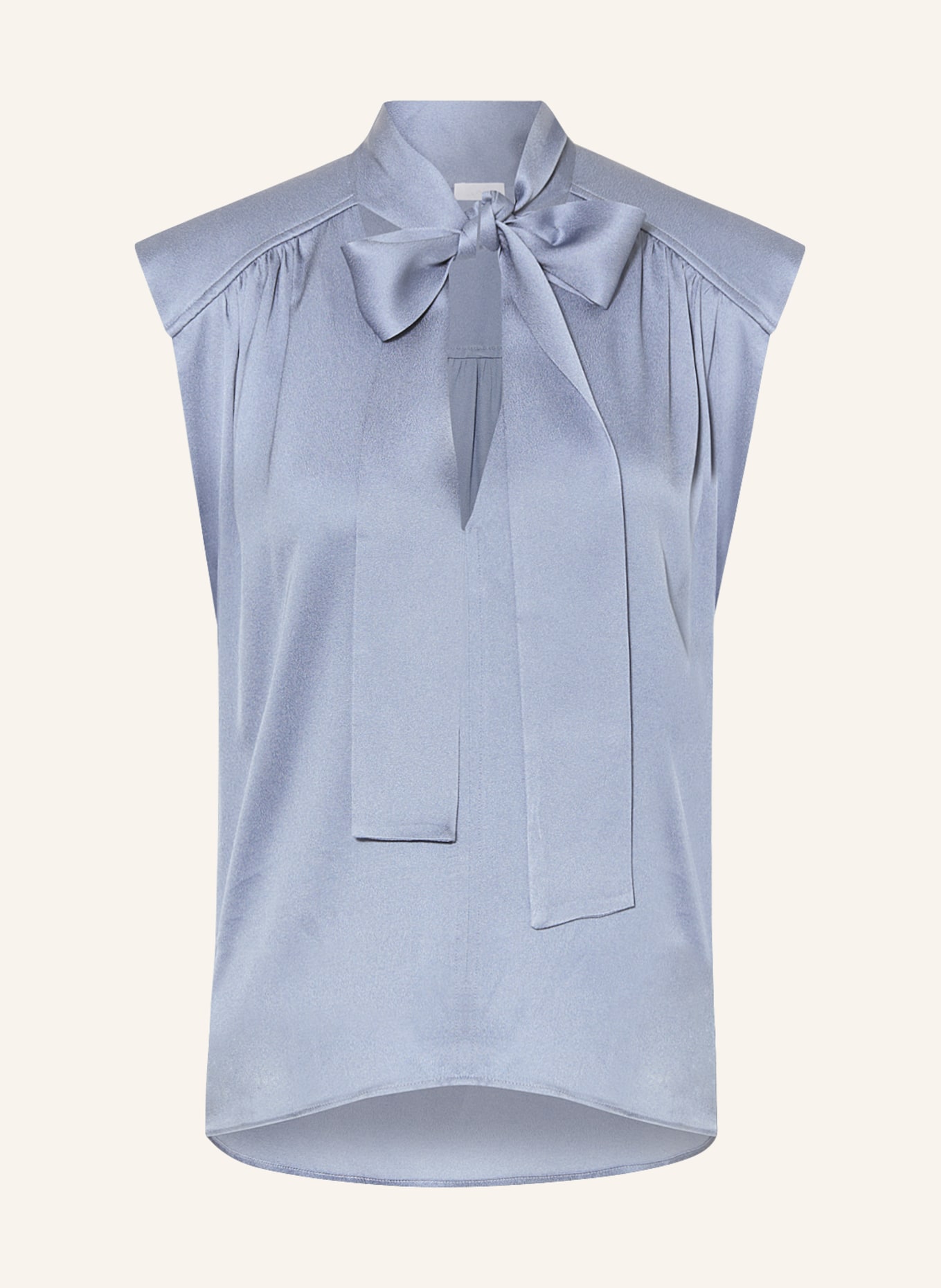 Lala Berlin Bow-tie blouse TRACEY made of satin, Color: LIGHT BLUE (Image 1)