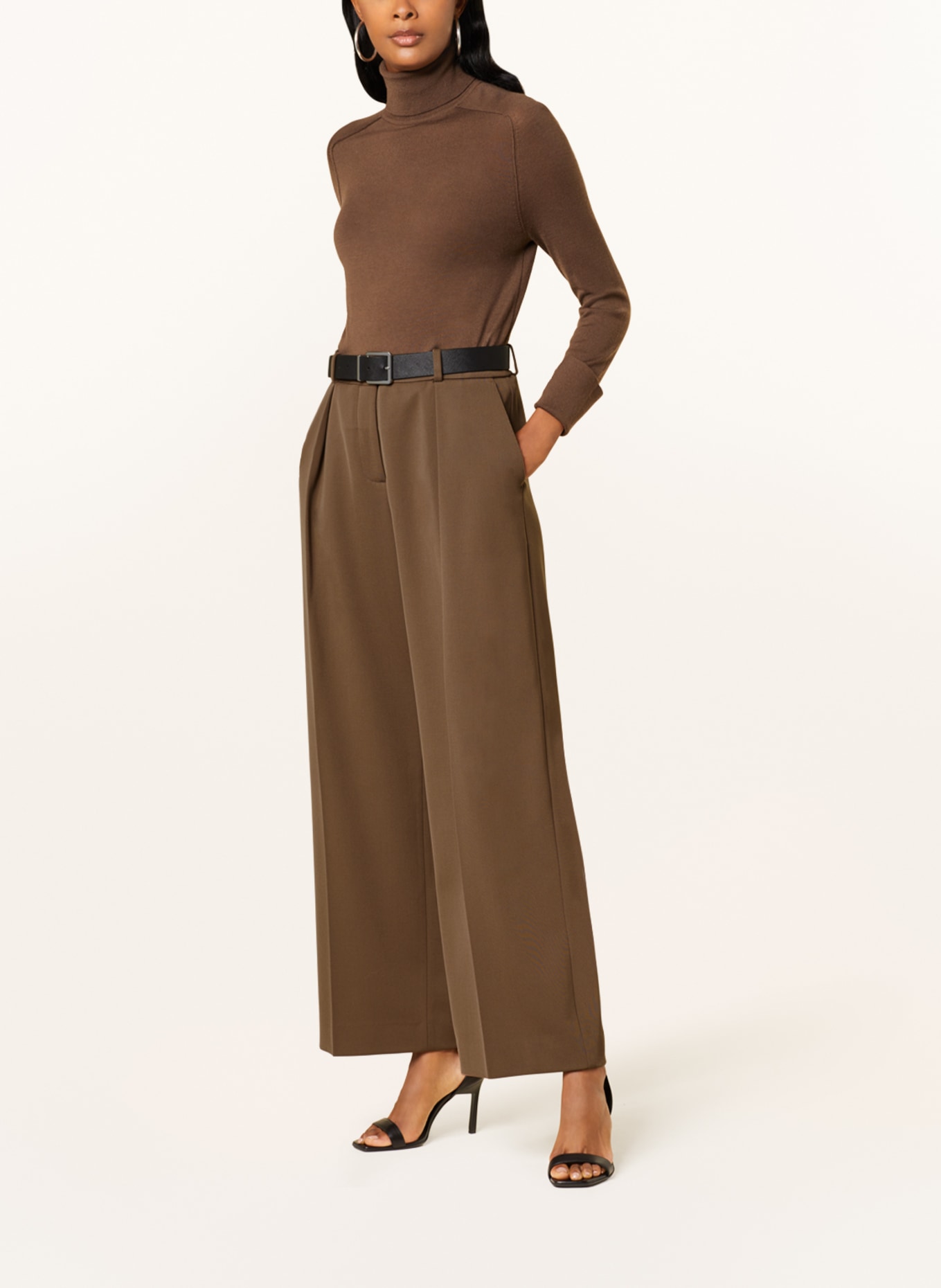 Calvin Klein Wide leg trousers, Color: BROWN (Image 2)
