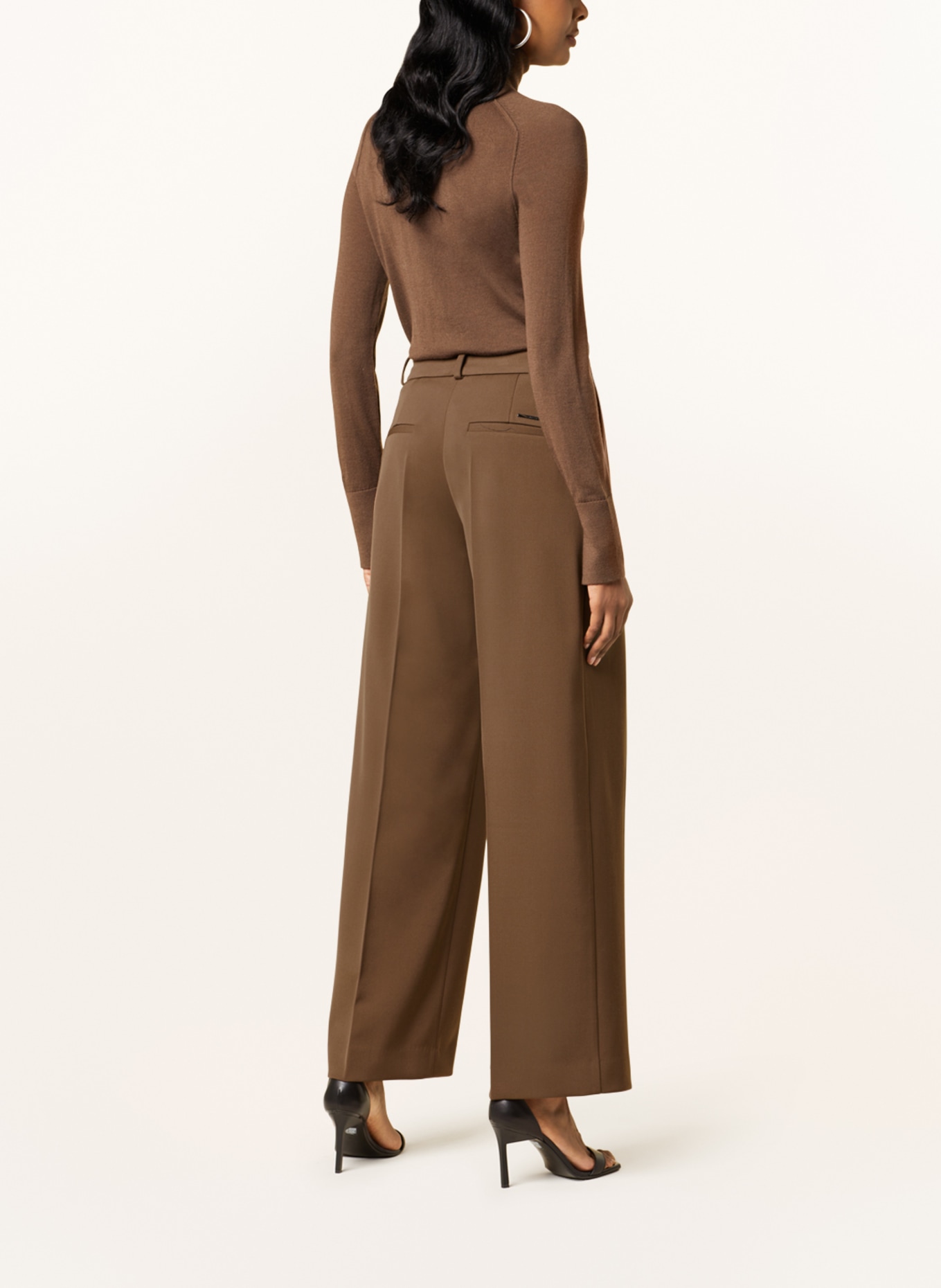 Calvin Klein Marlene kalhoty, Barva: HNĚDÁ (Obrázek 3)