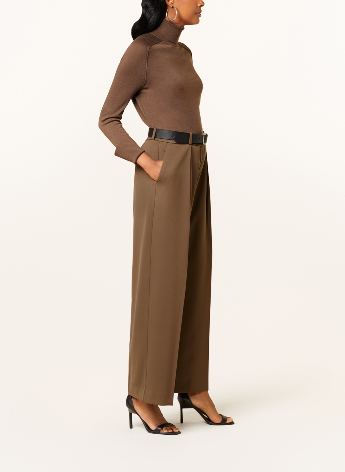 Calvin Klein Marlene kalhoty, Barva: HNĚDÁ (Obrázek 4)