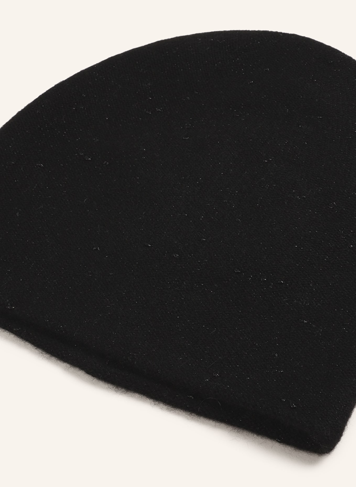 S.MARLON Cashmere beanie with glitter thread, Color: BLACK (Image 2)