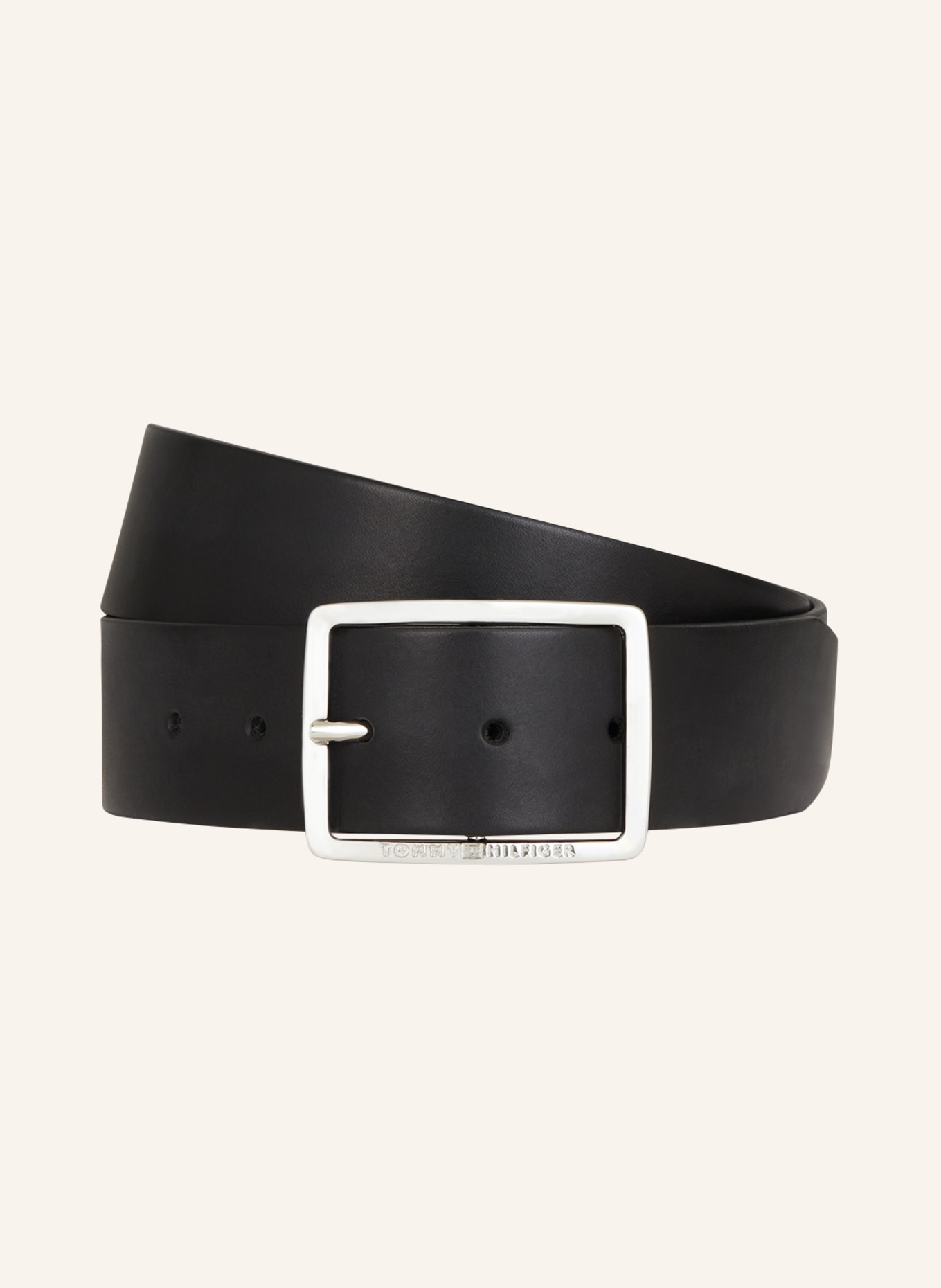 TOMMY HILFIGER Leather belt, Color: BLACK (Image 1)
