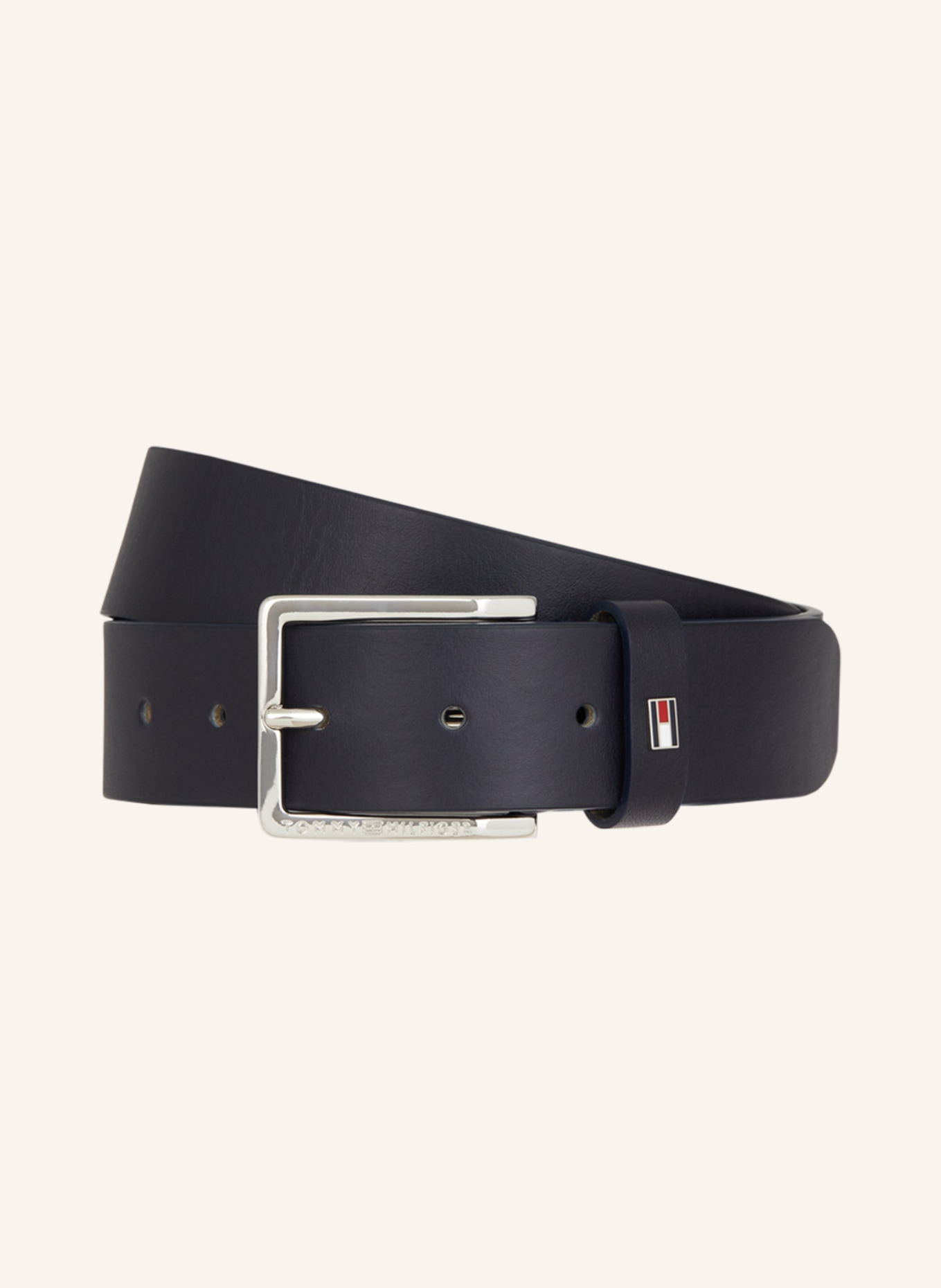 TOMMY HILFIGER Leather belt OLIVER, Color: DARK BLUE (Image 1)