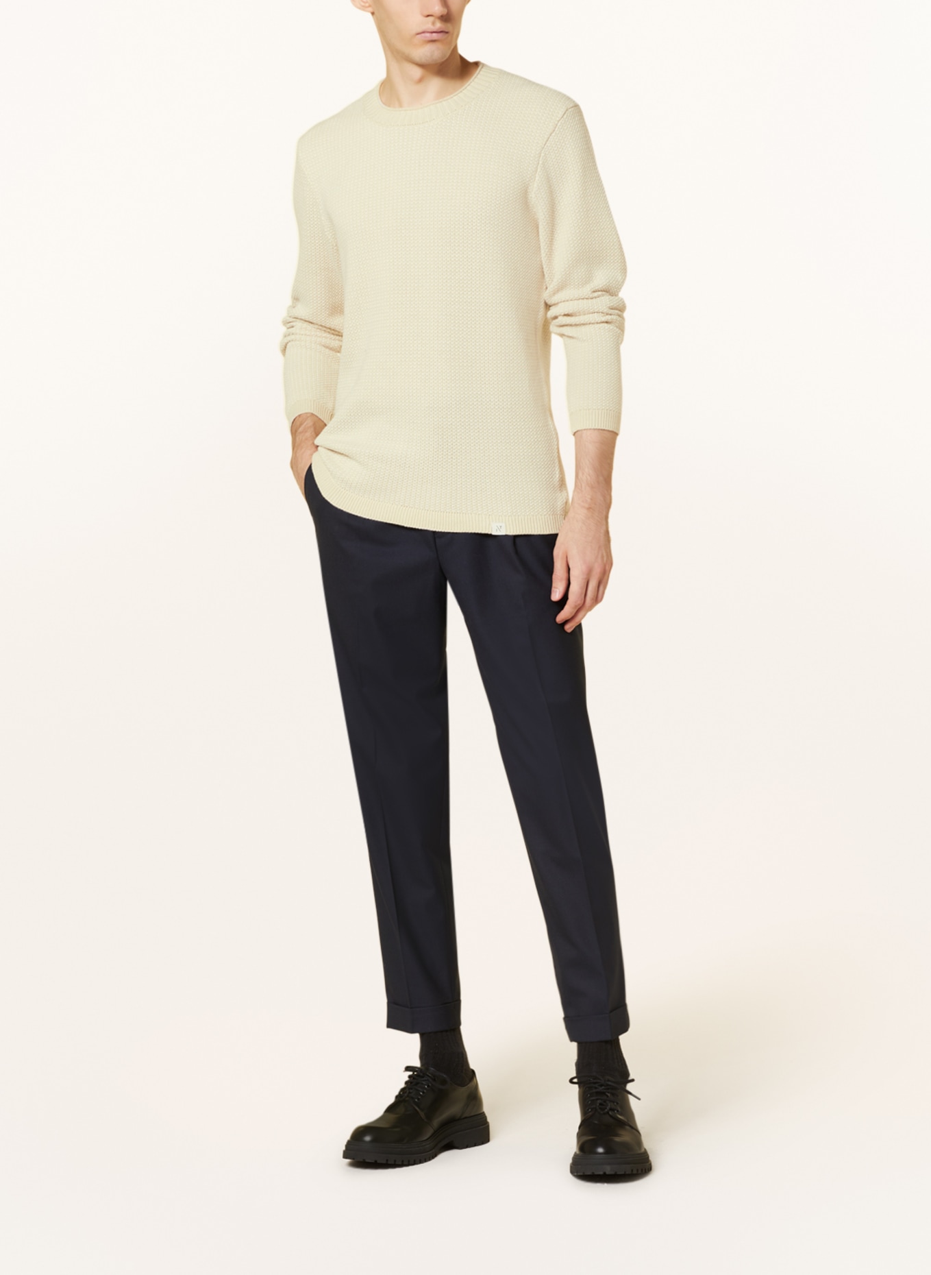 NOWADAYS Sweater, Color: BEIGE/ WHITE (Image 2)