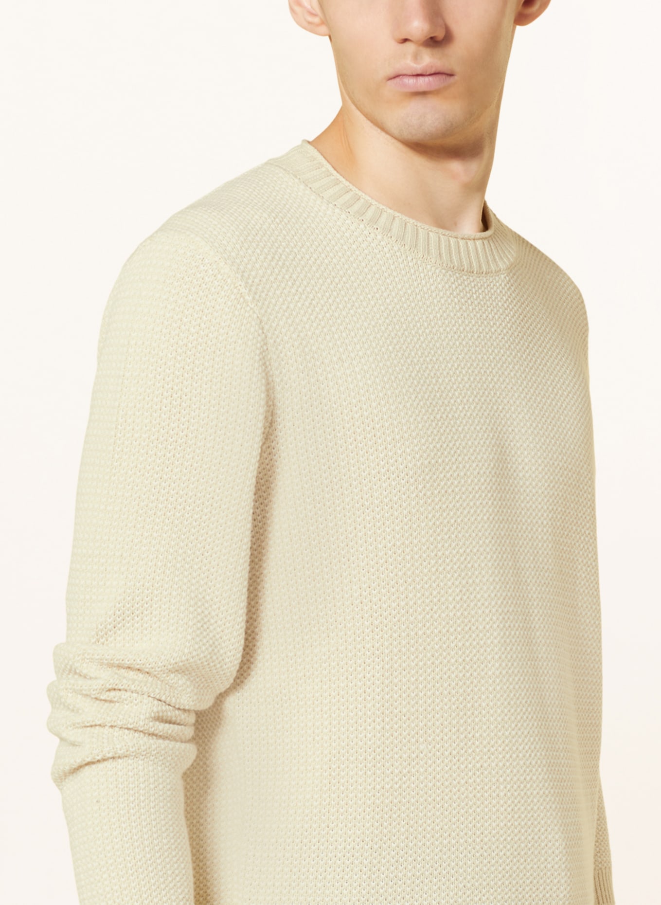 NOWADAYS Sweater, Color: BEIGE/ WHITE (Image 4)