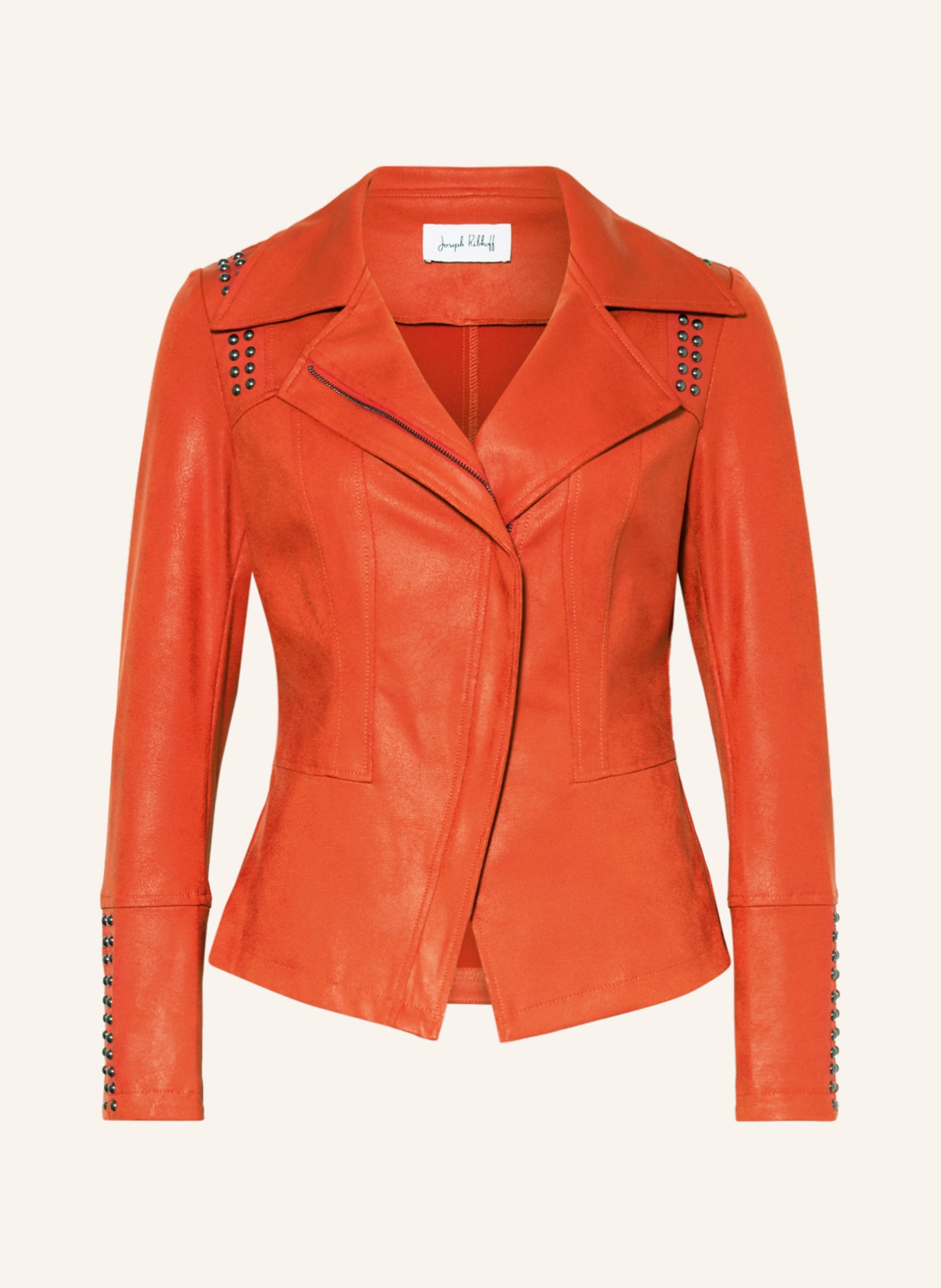 Joseph Ribkoff Jacket in leather look with rivets, Color: ORANGE (Image 1)