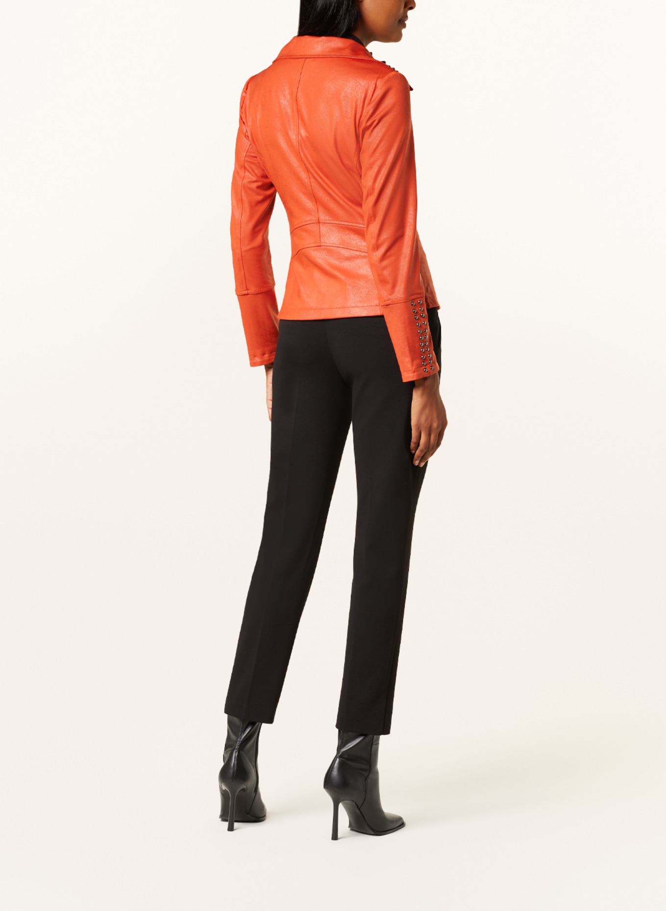 Joseph Ribkoff Jacket in leather look with rivets, Color: ORANGE (Image 3)