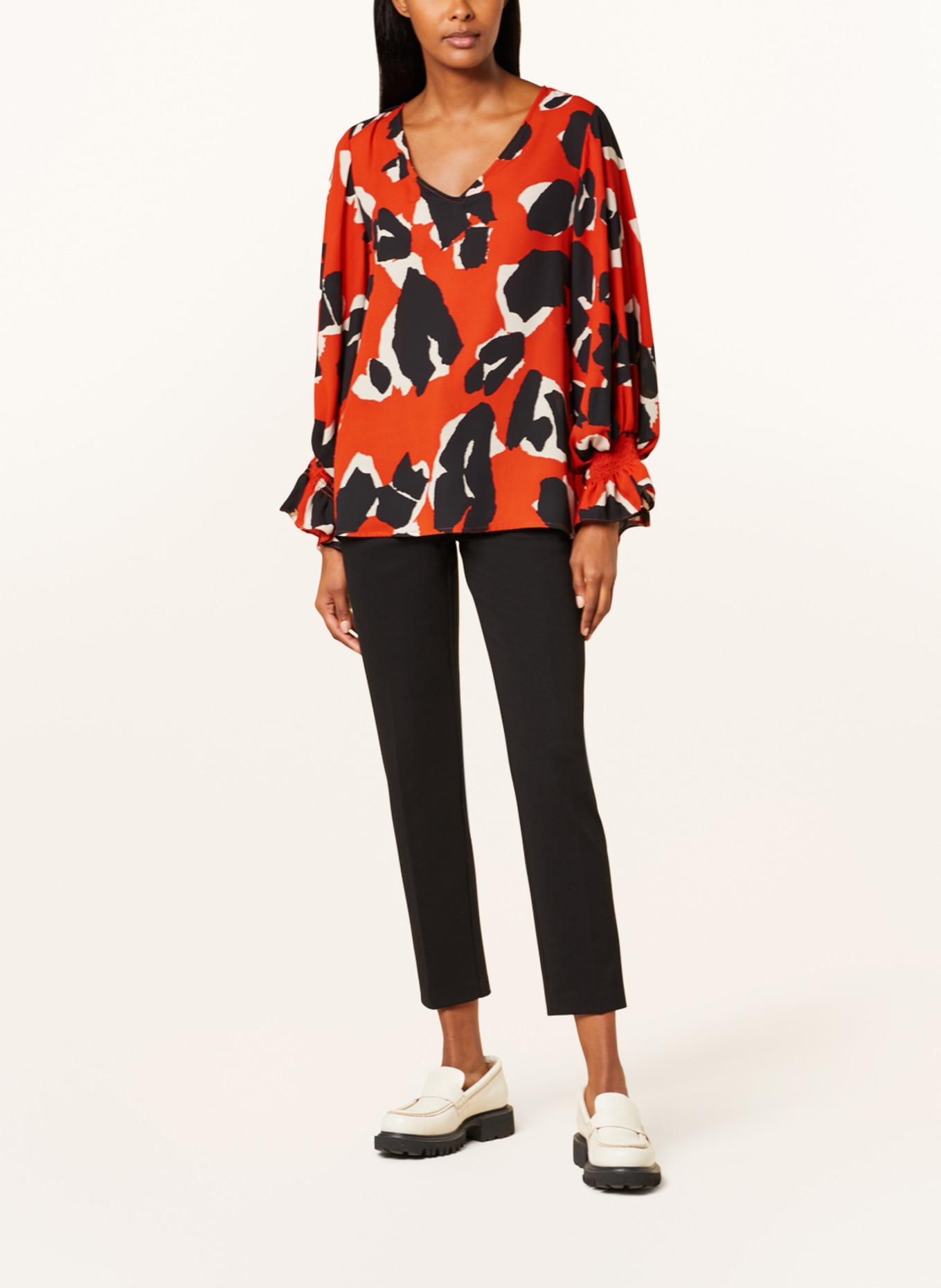 Joseph Ribkoff Shirt blouse with frills, Color: ORANGE/ BLACK (Image 2)