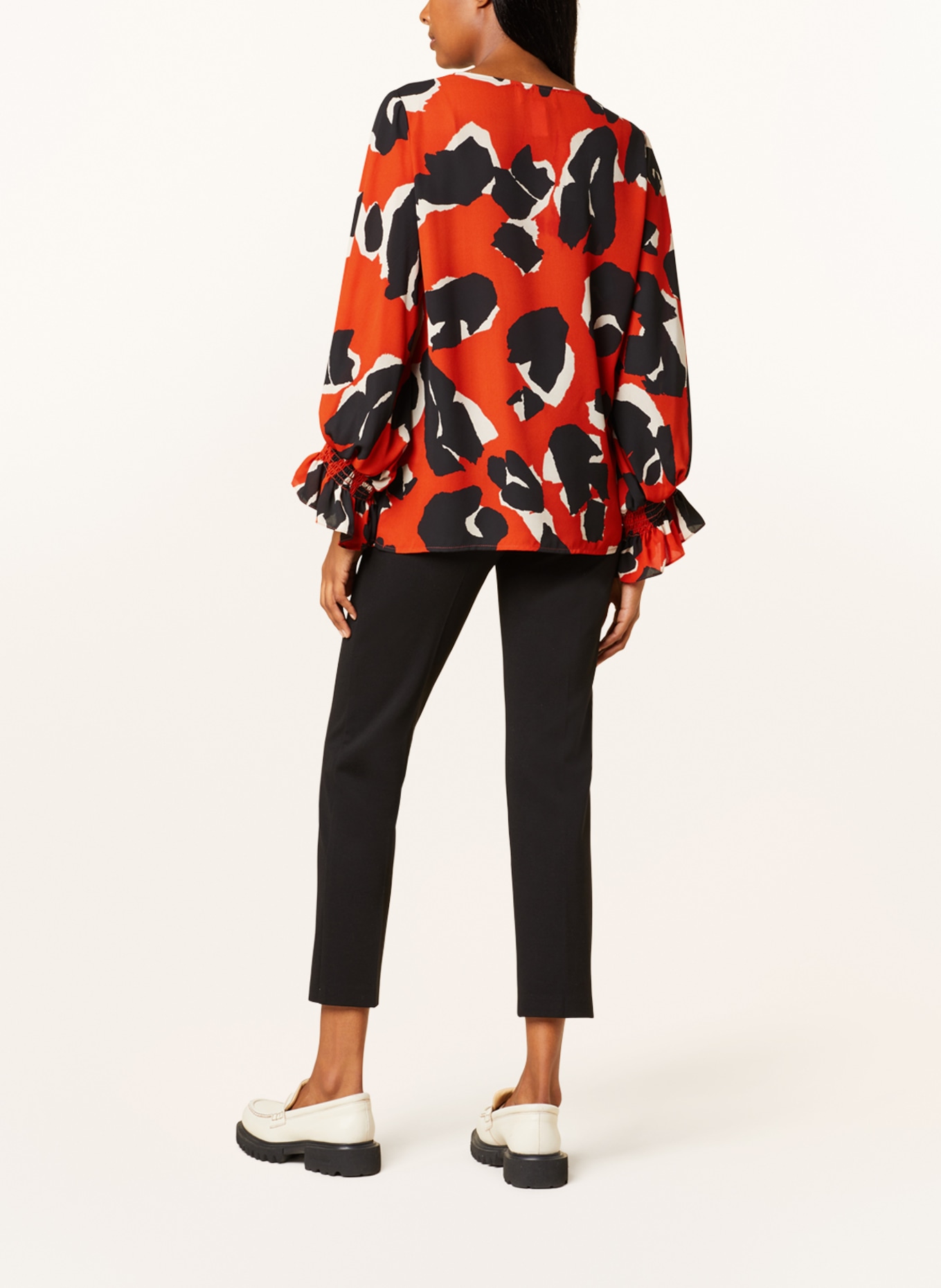 Joseph Ribkoff Shirt blouse with frills, Color: ORANGE/ BLACK (Image 3)