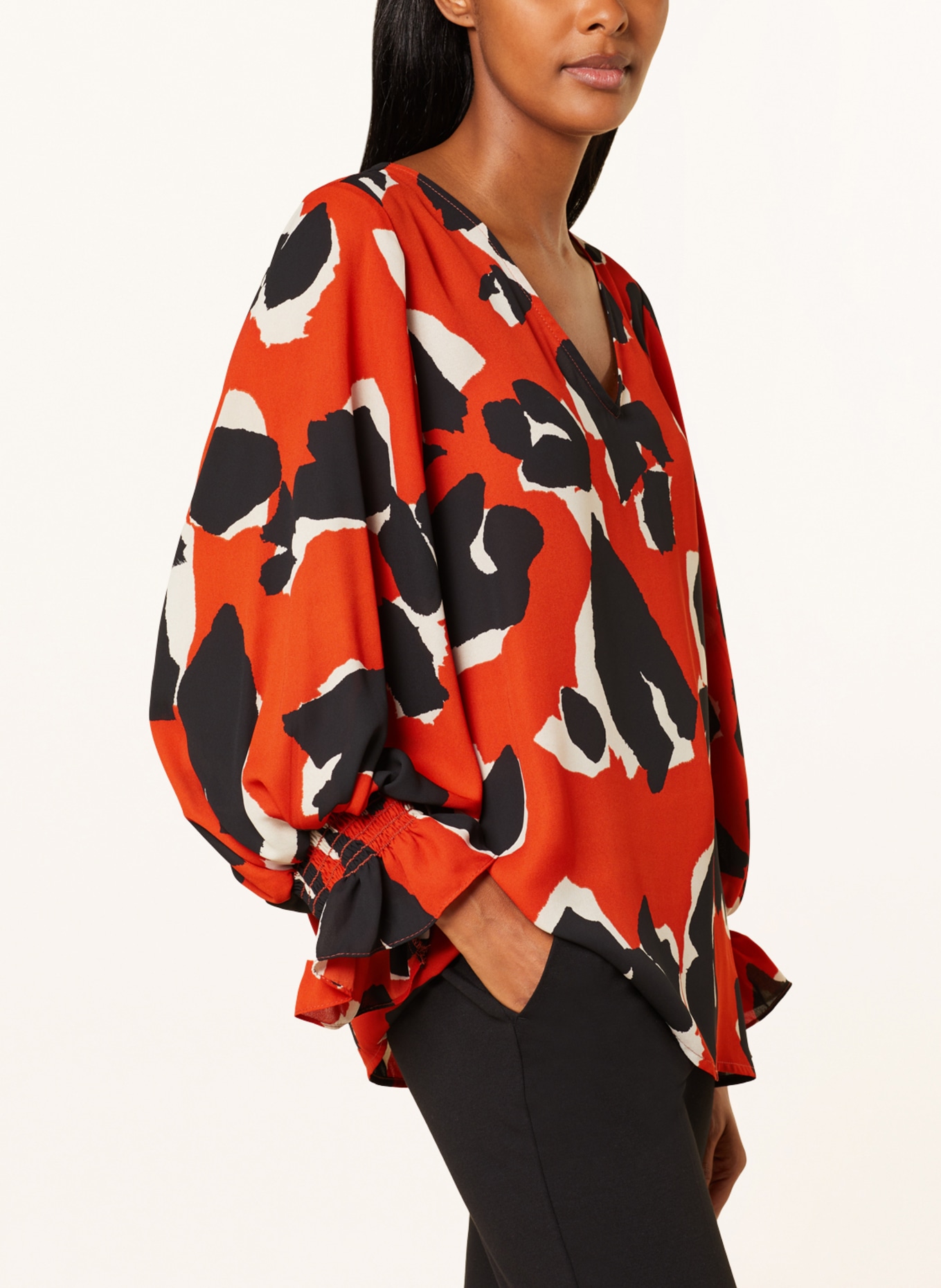 Joseph Ribkoff Shirt blouse with frills, Color: ORANGE/ BLACK (Image 4)