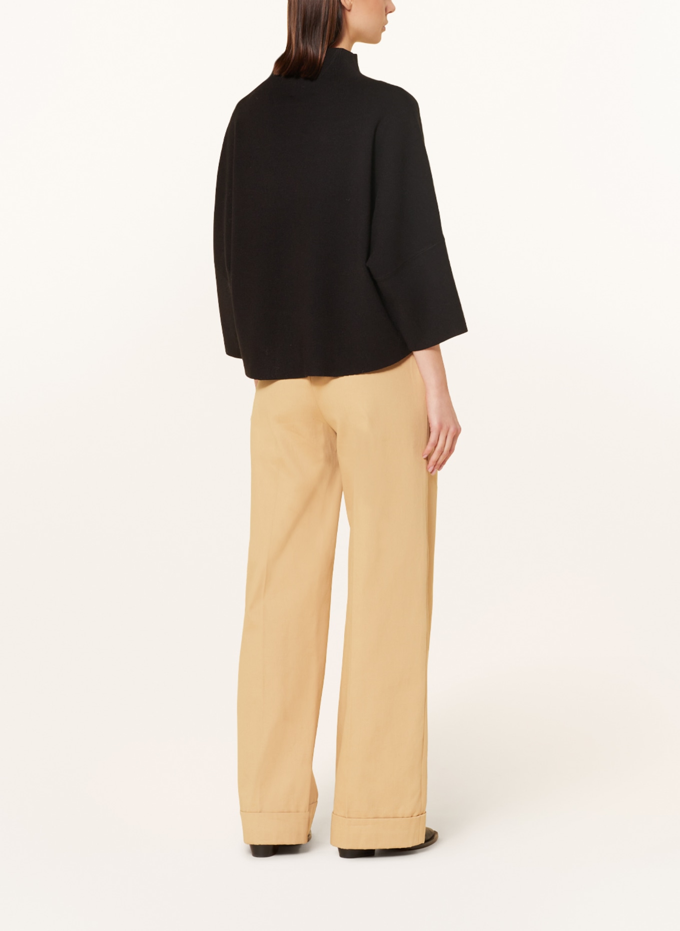 Joseph Ribkoff Oversized sweater with 3/4 sleeves, Color: BLACK (Image 3)