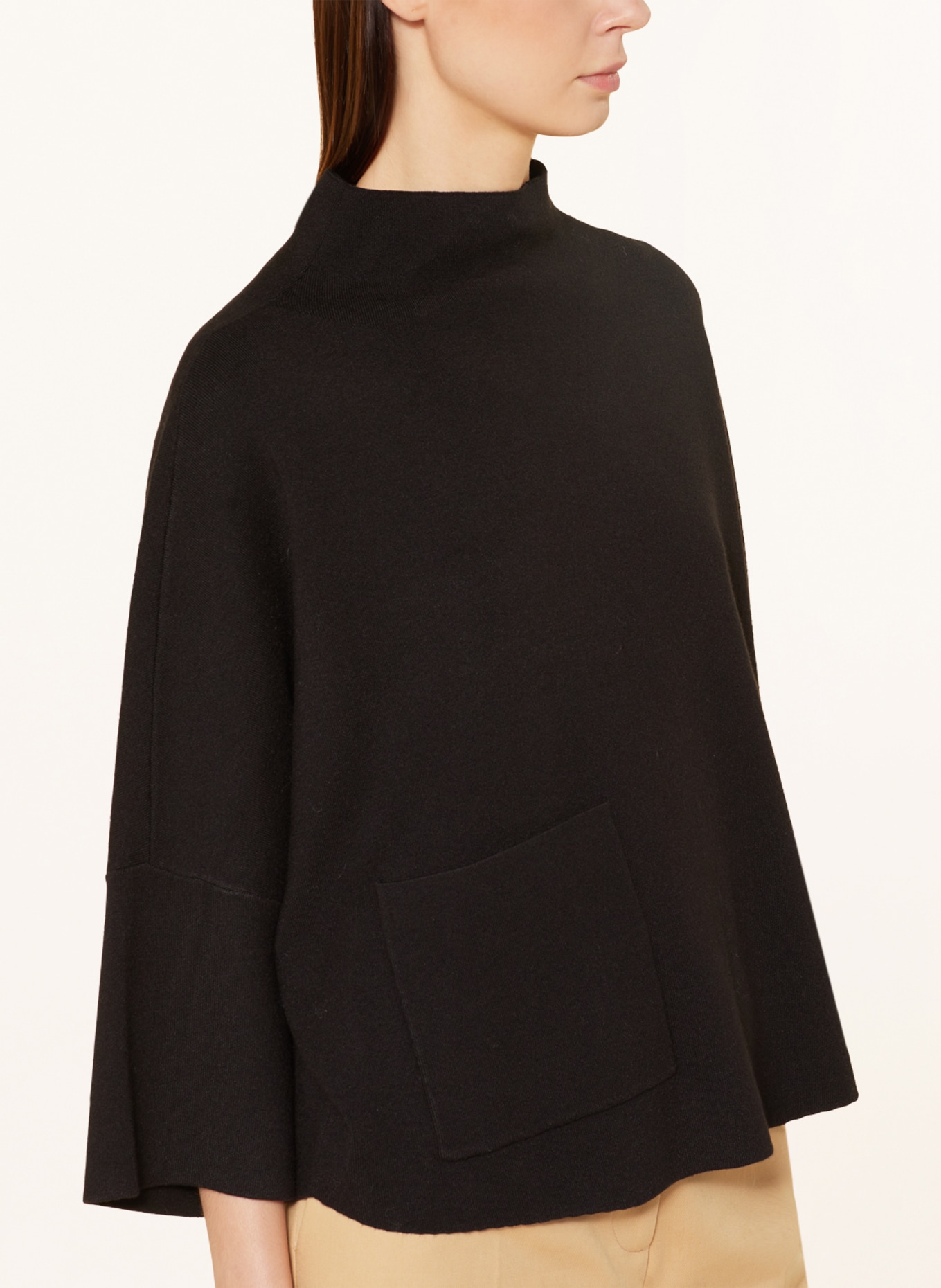 Joseph Ribkoff Oversized sweater with 3/4 sleeves, Color: BLACK (Image 4)
