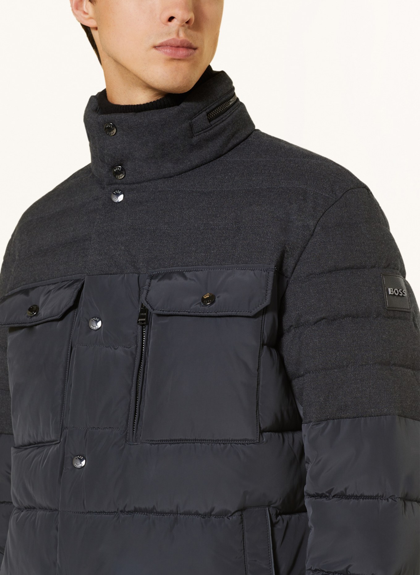 BOSS Quilted jacket CELINTO, Color: DARK GRAY (Image 4)