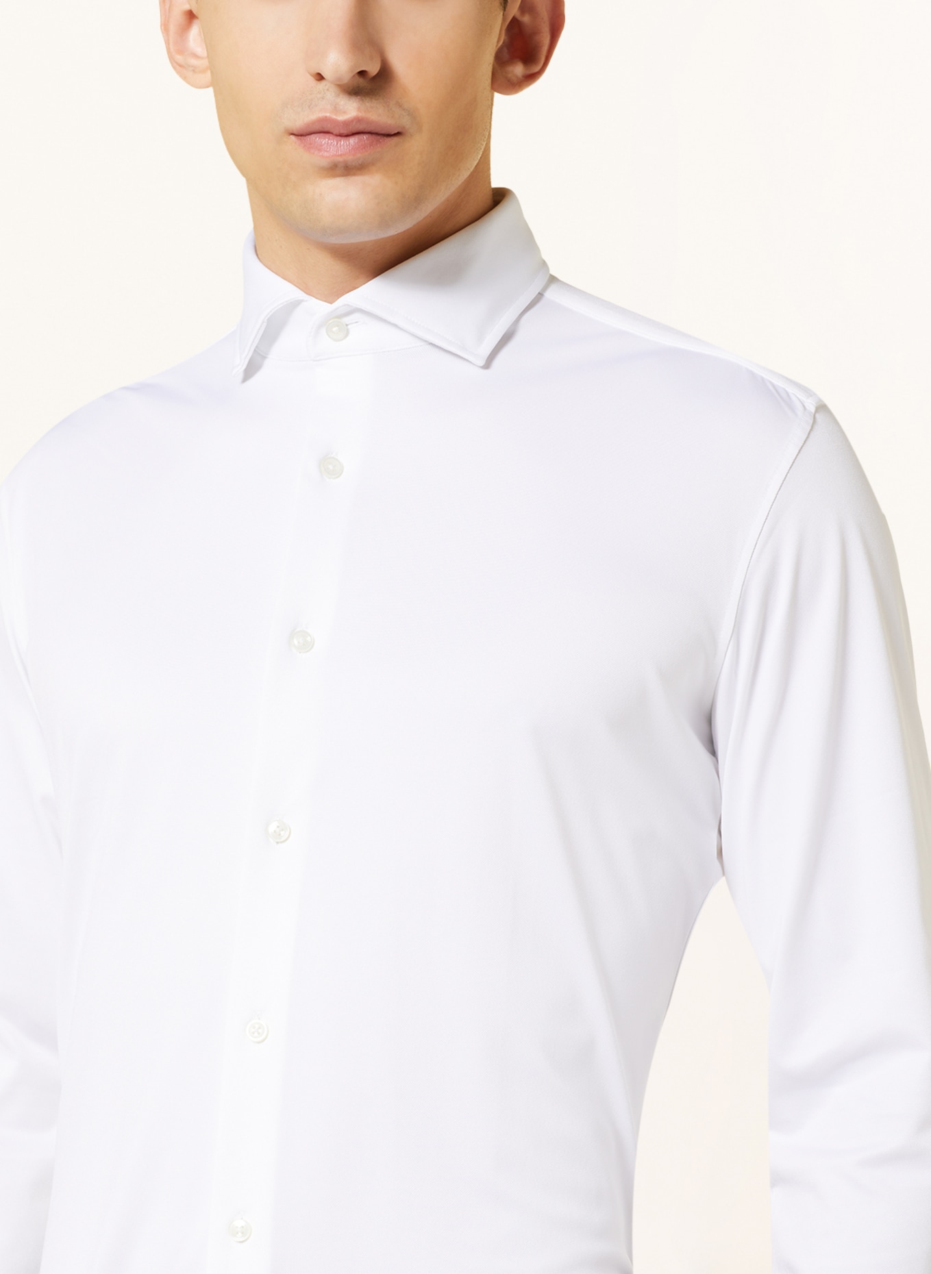 BOSS Piqué shirt HANK slim fit, Color: WHITE (Image 4)