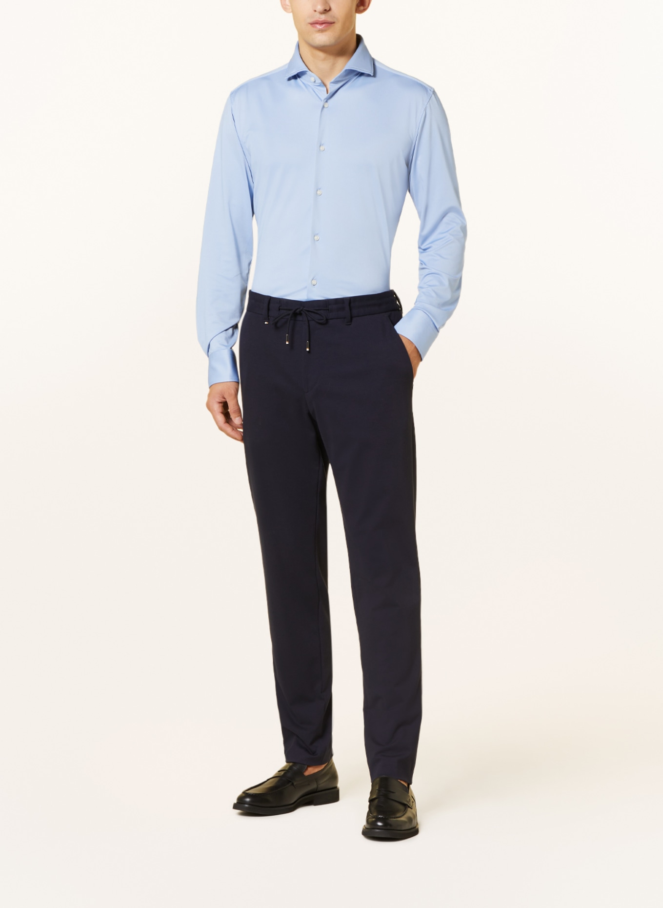 BOSS Piqué-Hemd HANK Slim Fit, Farbe: HELLBLAU (Bild 2)