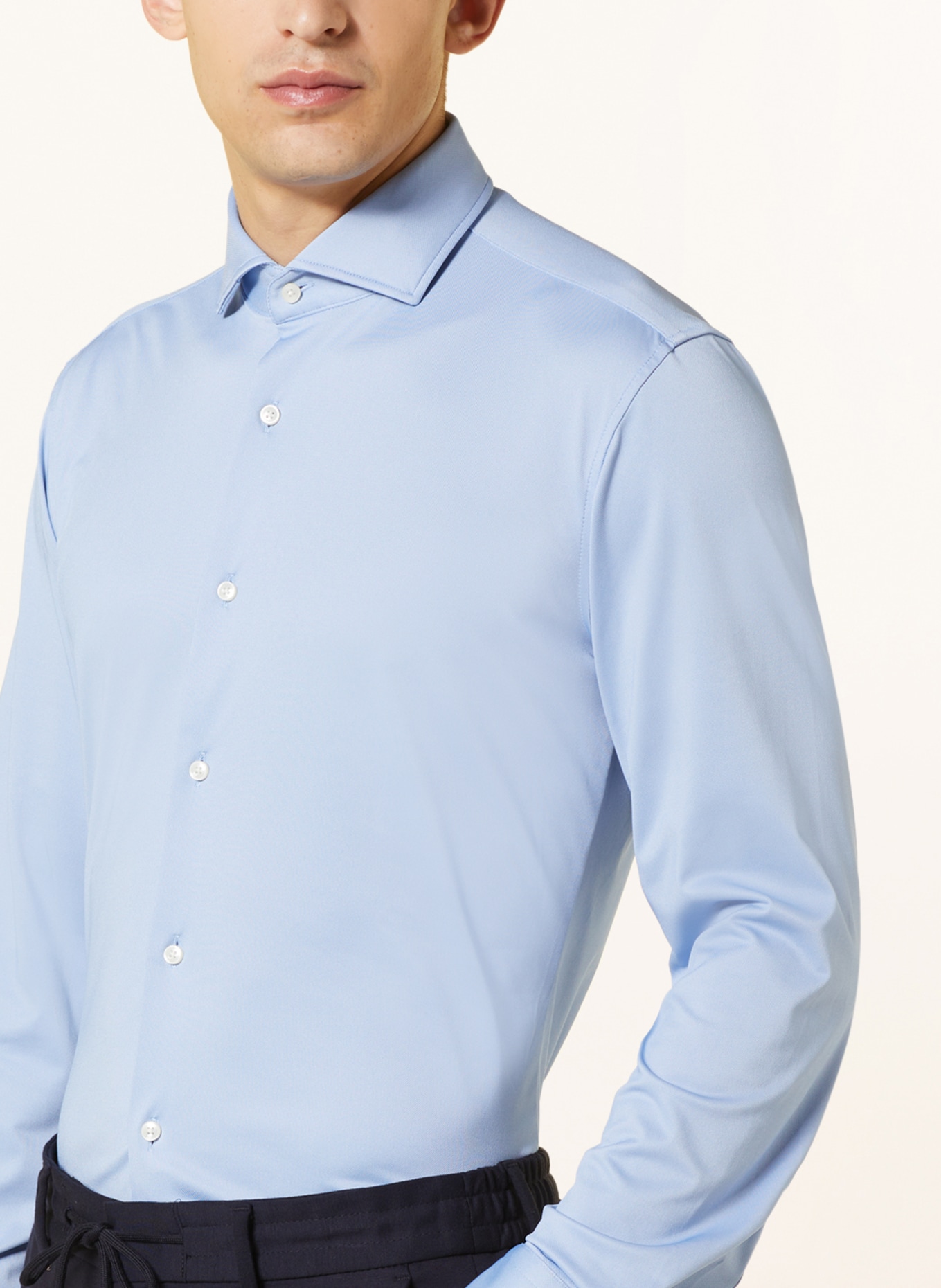 BOSS Piqué-Hemd HANK Slim Fit, Farbe: HELLBLAU (Bild 4)