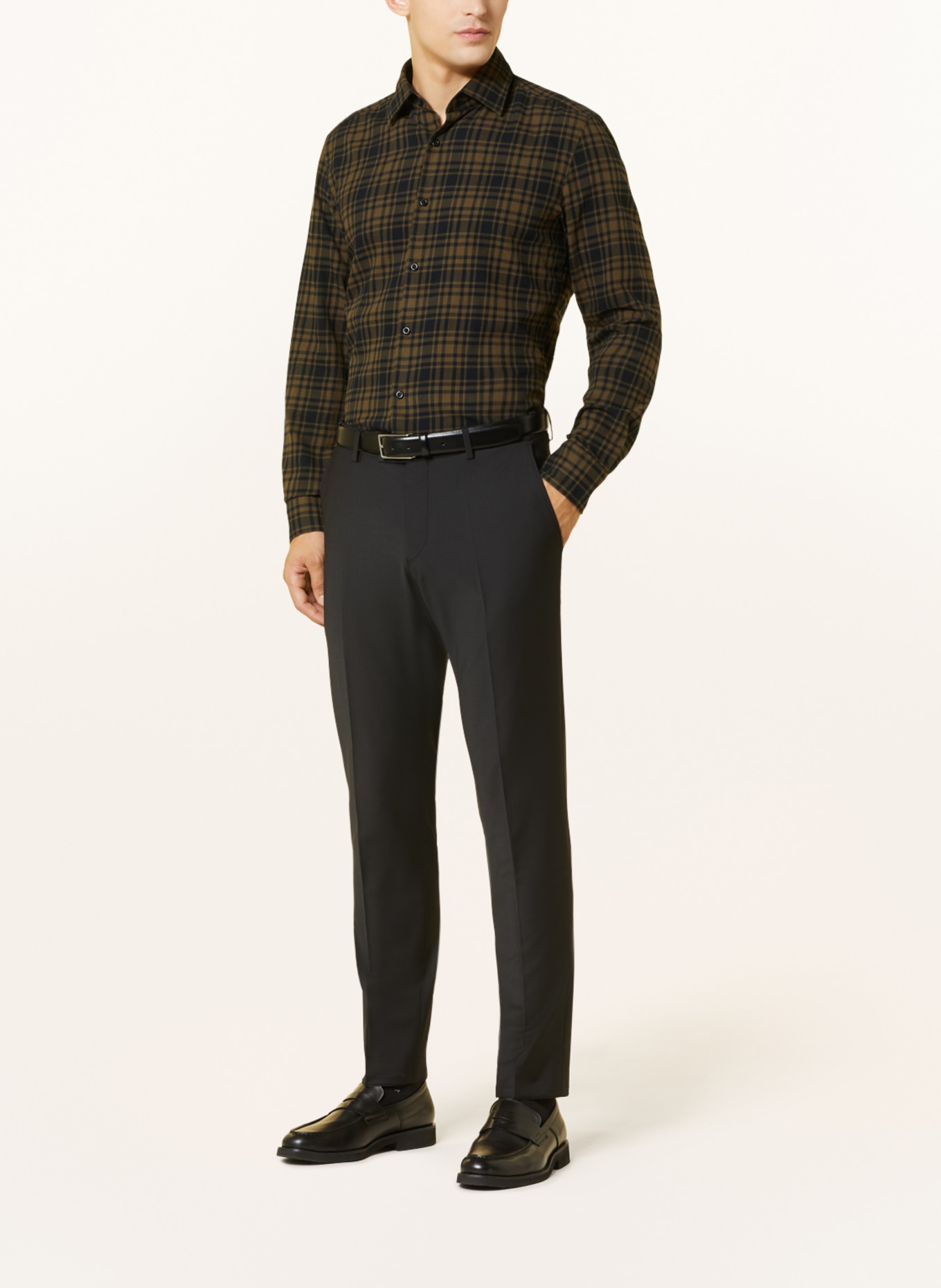 BOSS Shirt HAL casual fit, Color: BLACK/ BROWN (Image 2)