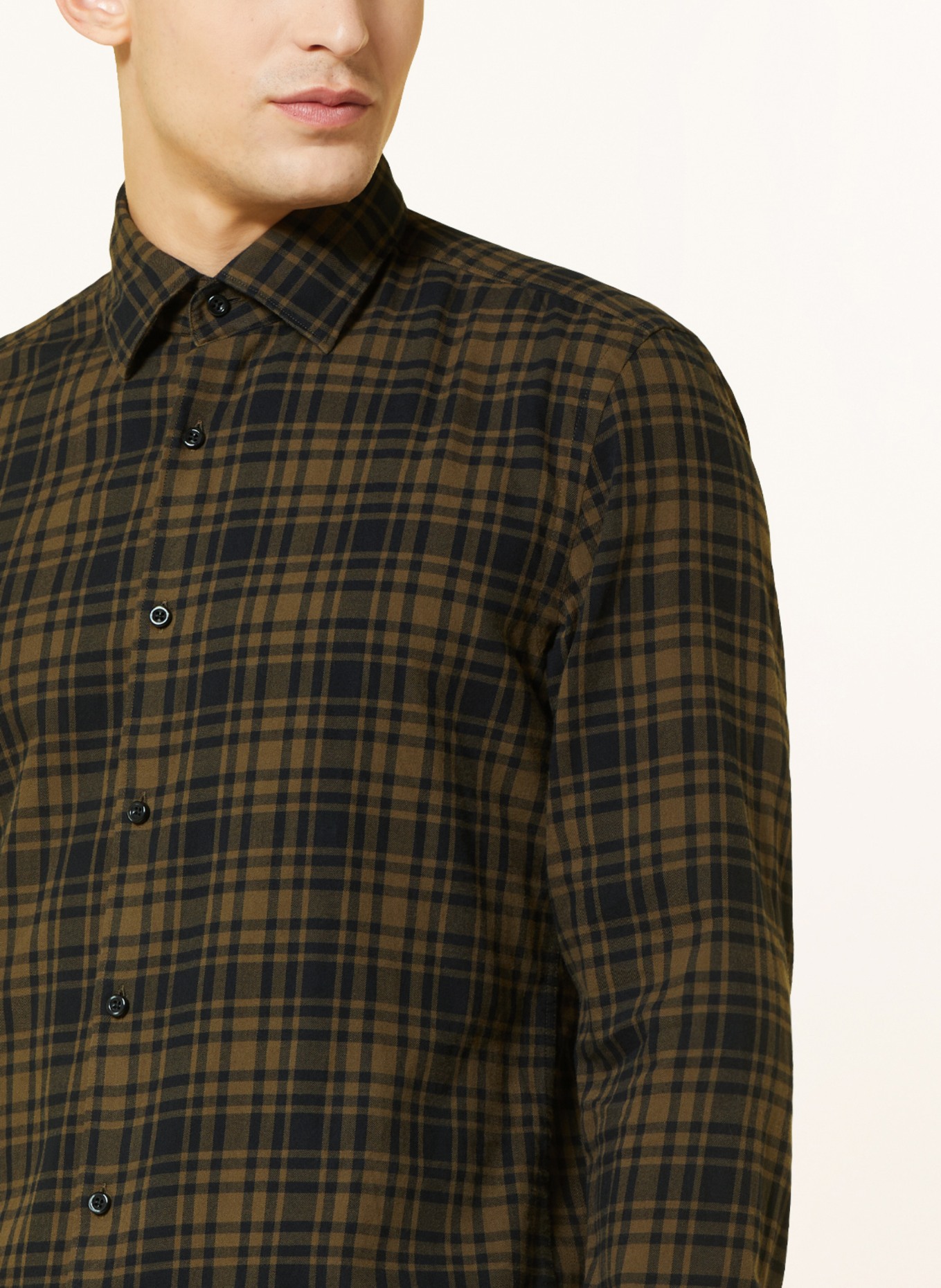 BOSS Shirt HAL casual fit, Color: BLACK/ BROWN (Image 4)