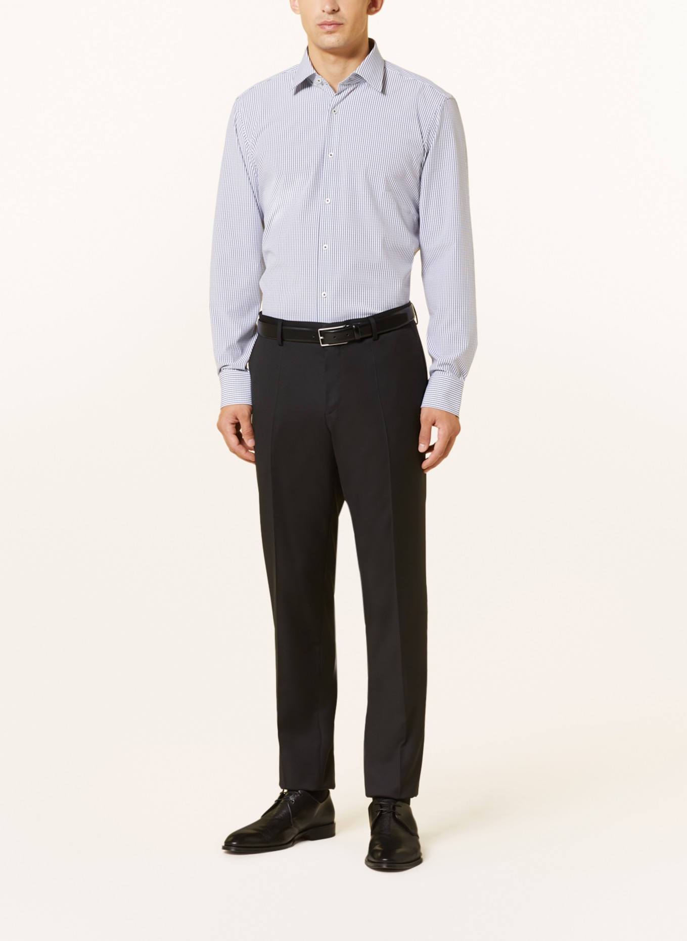 BOSS Jerseyhemd JOE PERFORMANCE Regular Fit, Farbe: WEISS/ DUNKELBLAU (Bild 2)