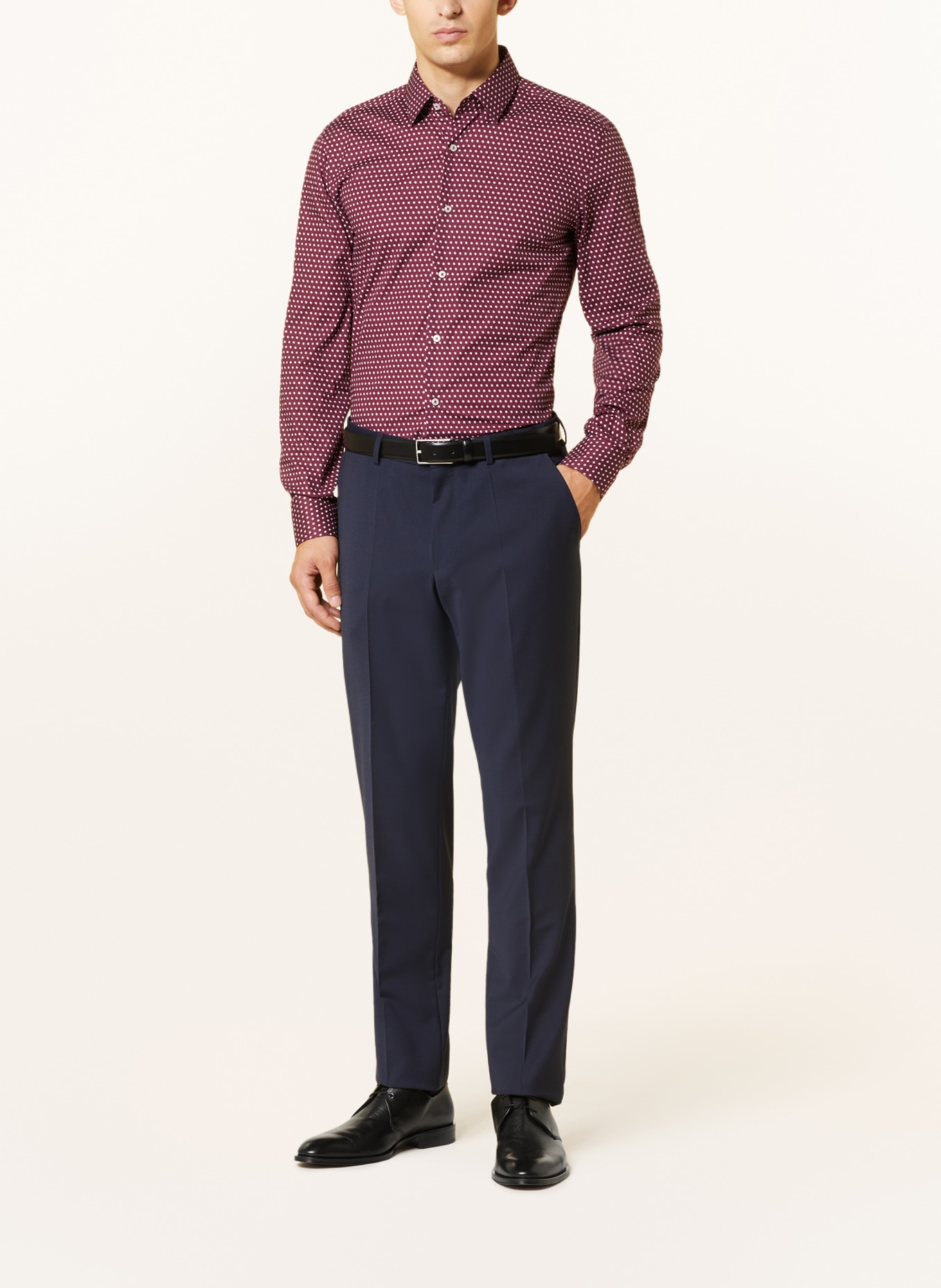 BOSS Shirt HANK slim fit, Color: DARK RED/ LIGHT PINK/ WHITE (Image 2)